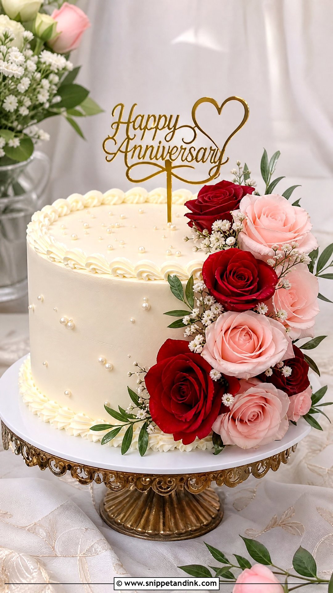 Rose Anniversary Cake - Snippet and Ink - 30 Couple Anniversary Cake Ideas