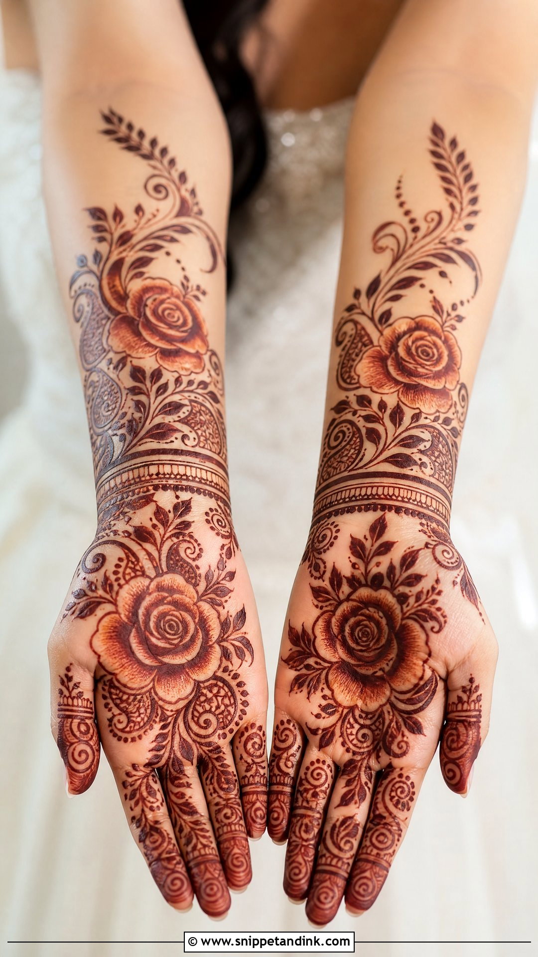 Rose Arabic Bridal Mehndi Design - Snippet and Ink - 20 Bridal Arabic Mehandi Mehndi Designs