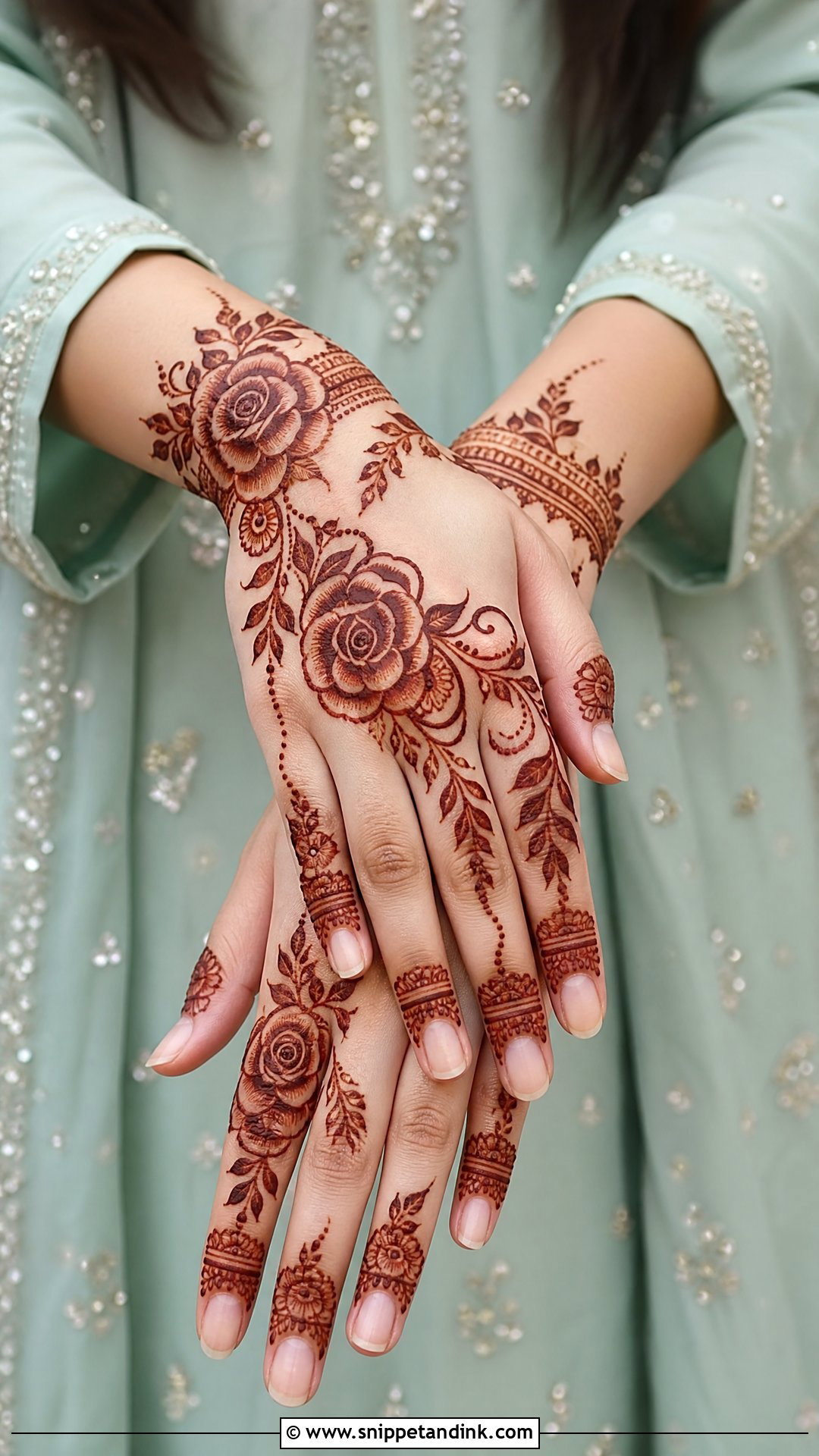 Rose Baat Pakki Mehndi Design - Snippet and Ink - 30 Baat Pakki Mehndi Design Ideas