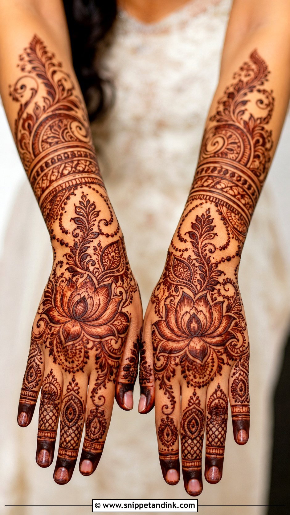 Rose Back Hand Bridal Mehndi Design - Snippet and Ink - 30 Back Hand Bridal Mehndi Designs