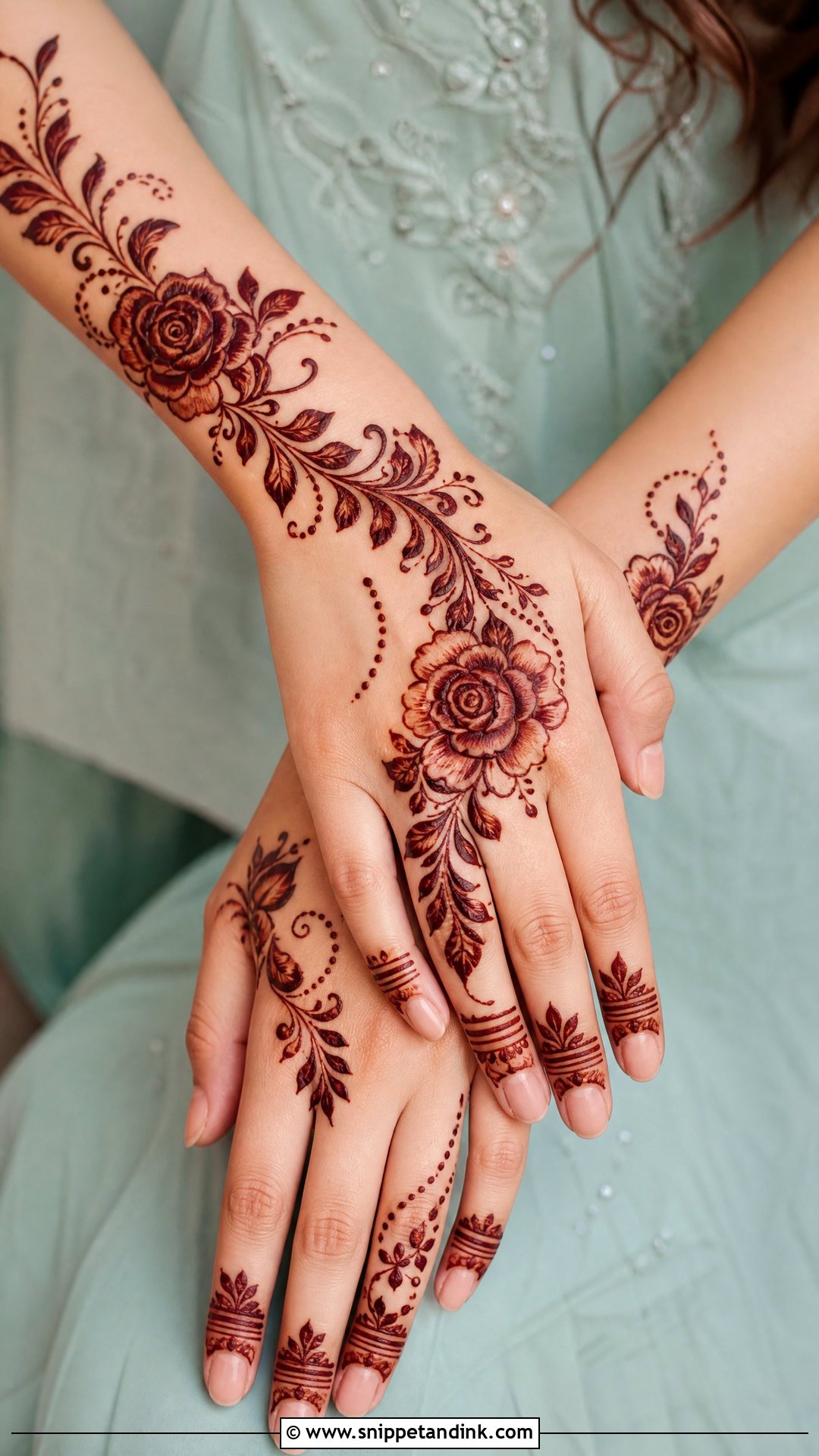 Rose Back Hand Mehndi Design - Snippet and Ink - 35 Stylish Back Hand Mehndi Designs