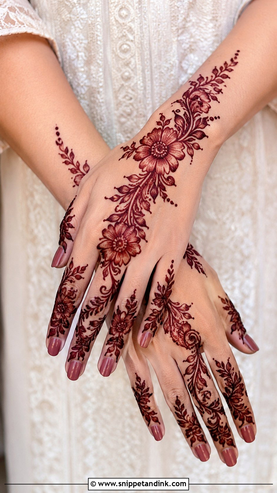 Rose Back Hand Mehndi Design - Snippet and Ink - 35 Trendy Back Hand Mehndi Designs