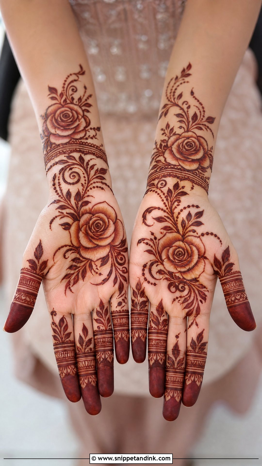 Rose Bail Front Hand Mehndi Design - Snippet and Ink - 25 Bail Front Hand Mehndi Design Ideas