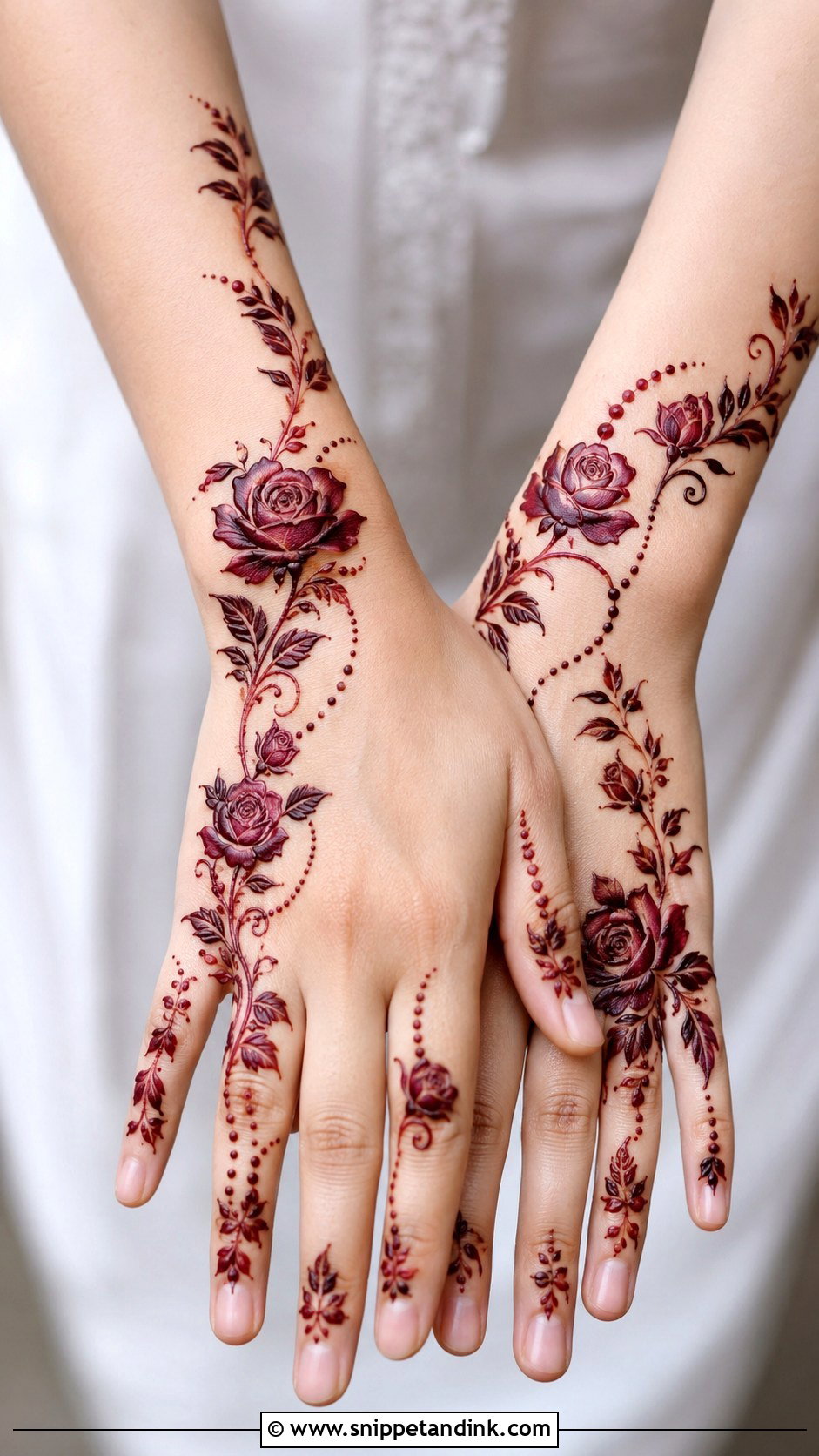 Rose Bail Mehndi Design - Snippet and Ink - 35 Rose Mehndi Designs