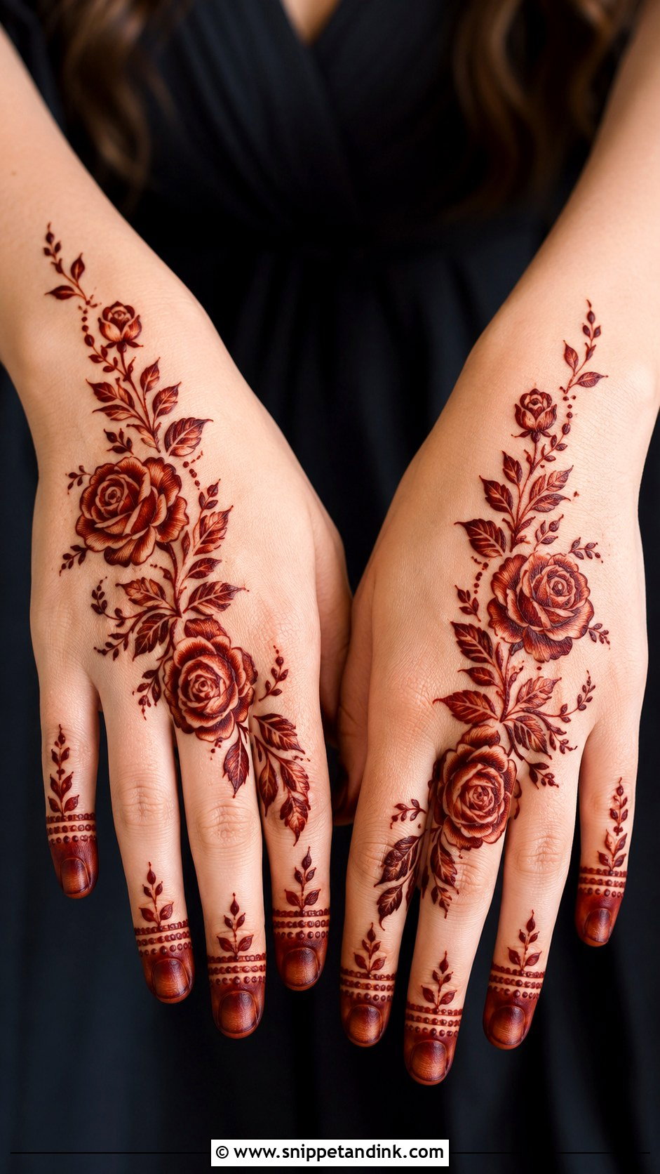Rose Bel Mehndi Design - Snippet and Ink - 30 Bel Mehndi Designs