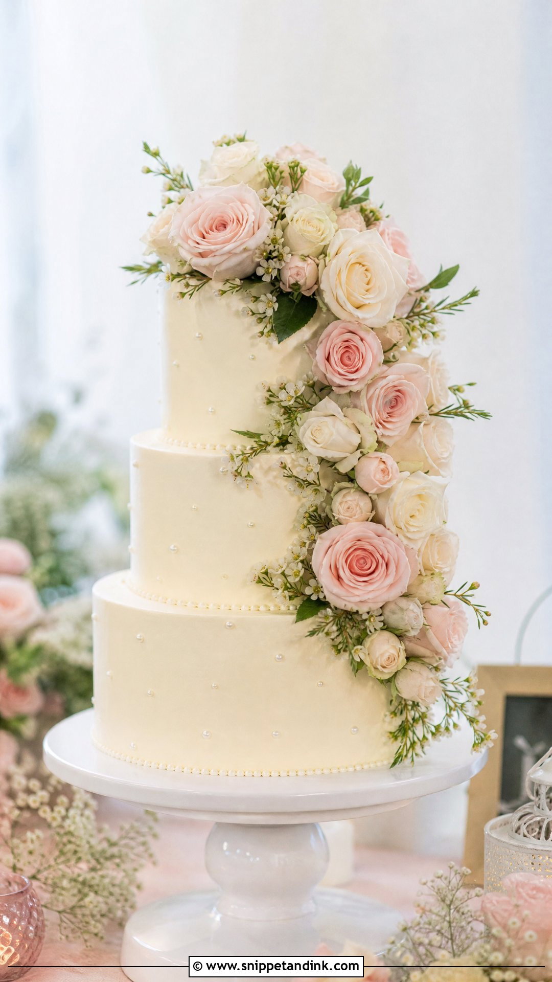 Rose Bouquet Wedding Cake - Snippet and Ink - 30 Cake Bouquet Ideas for Wedding