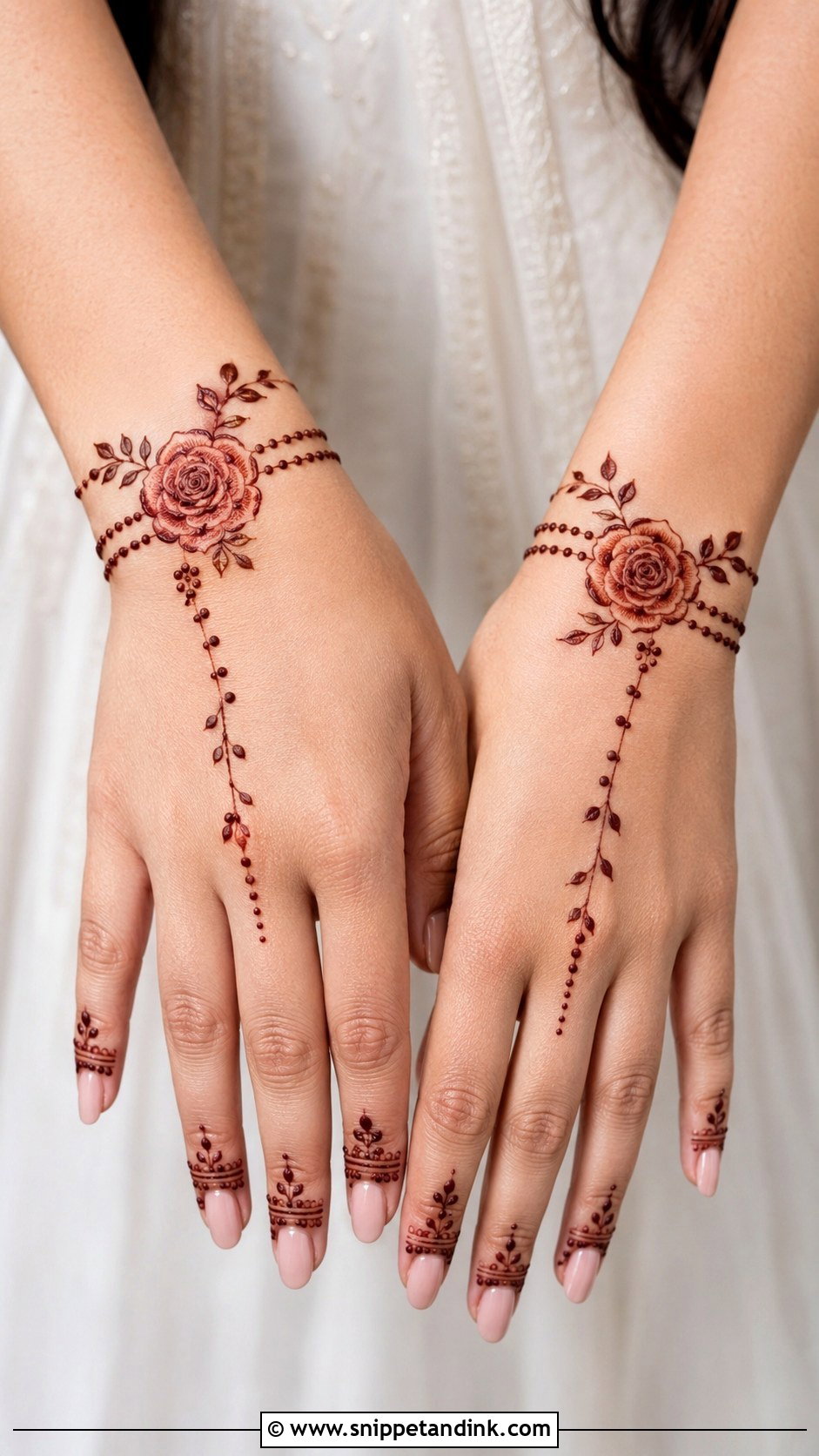 Rose Bracelet Mehndi Design - Snippet and Ink - 35 Rose Mehndi Designs