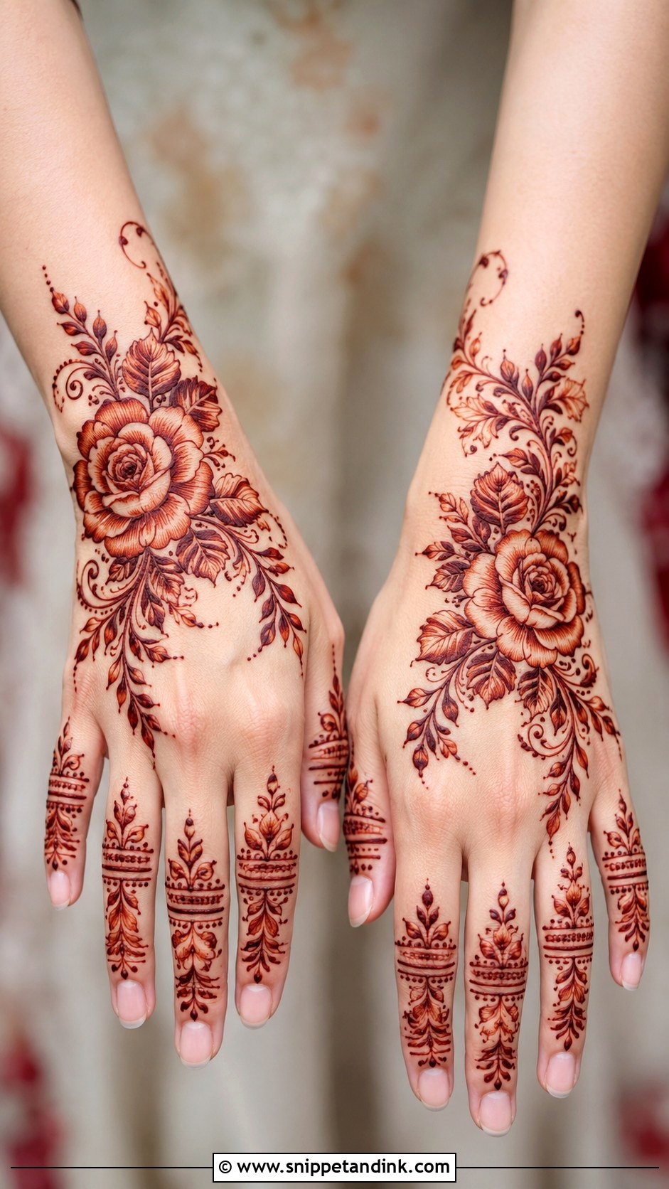 Rose Bridal Mehndi Back Hand - Snippet and Ink - 30 Bridal Mehndi Designs Back Hands Brides