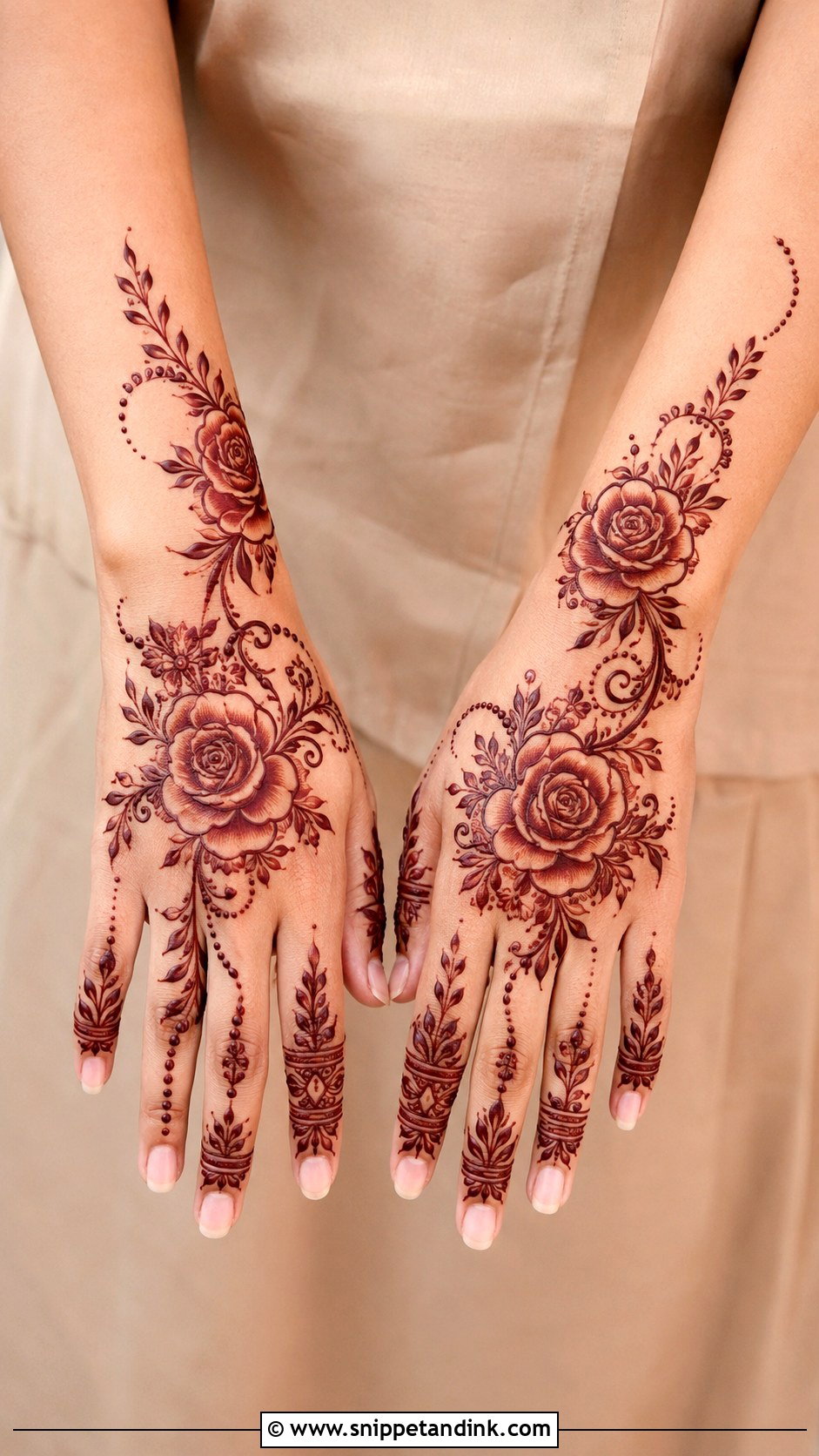 Rose Bridal Mehndi Design - Snippet and Ink - 35 Latest Bridal Mehndi Designs Weddings