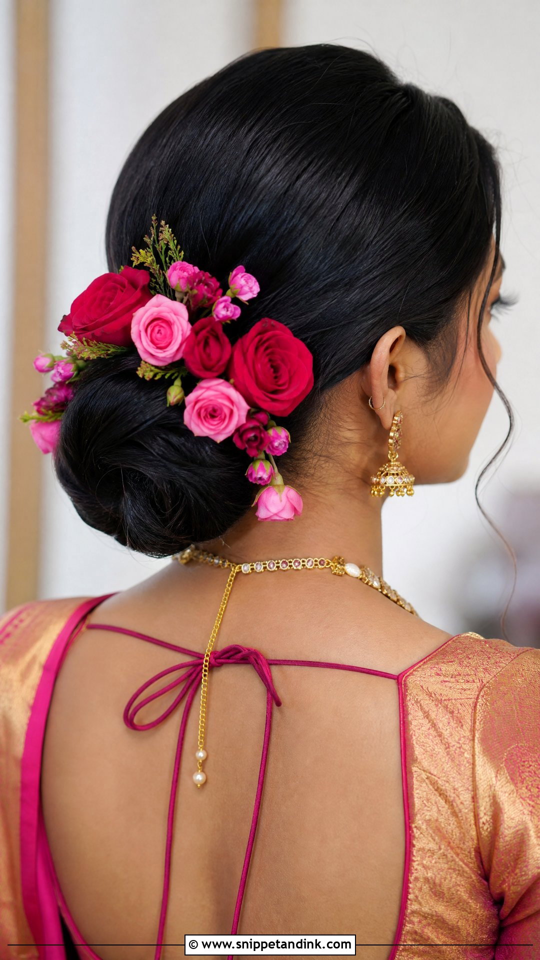 Rose Bun Hairstyle - Snippet and Ink - 20 Indian Wedding Buns Hairstyles