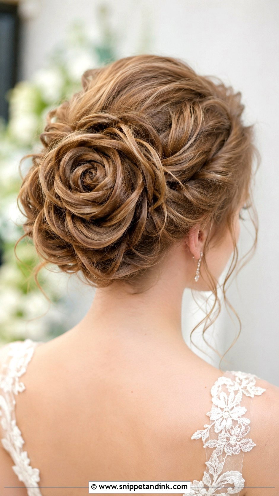 Rose Bun Wedding Hairstyle - Snippet and Ink - 30 Wedding Bun Hairstyles