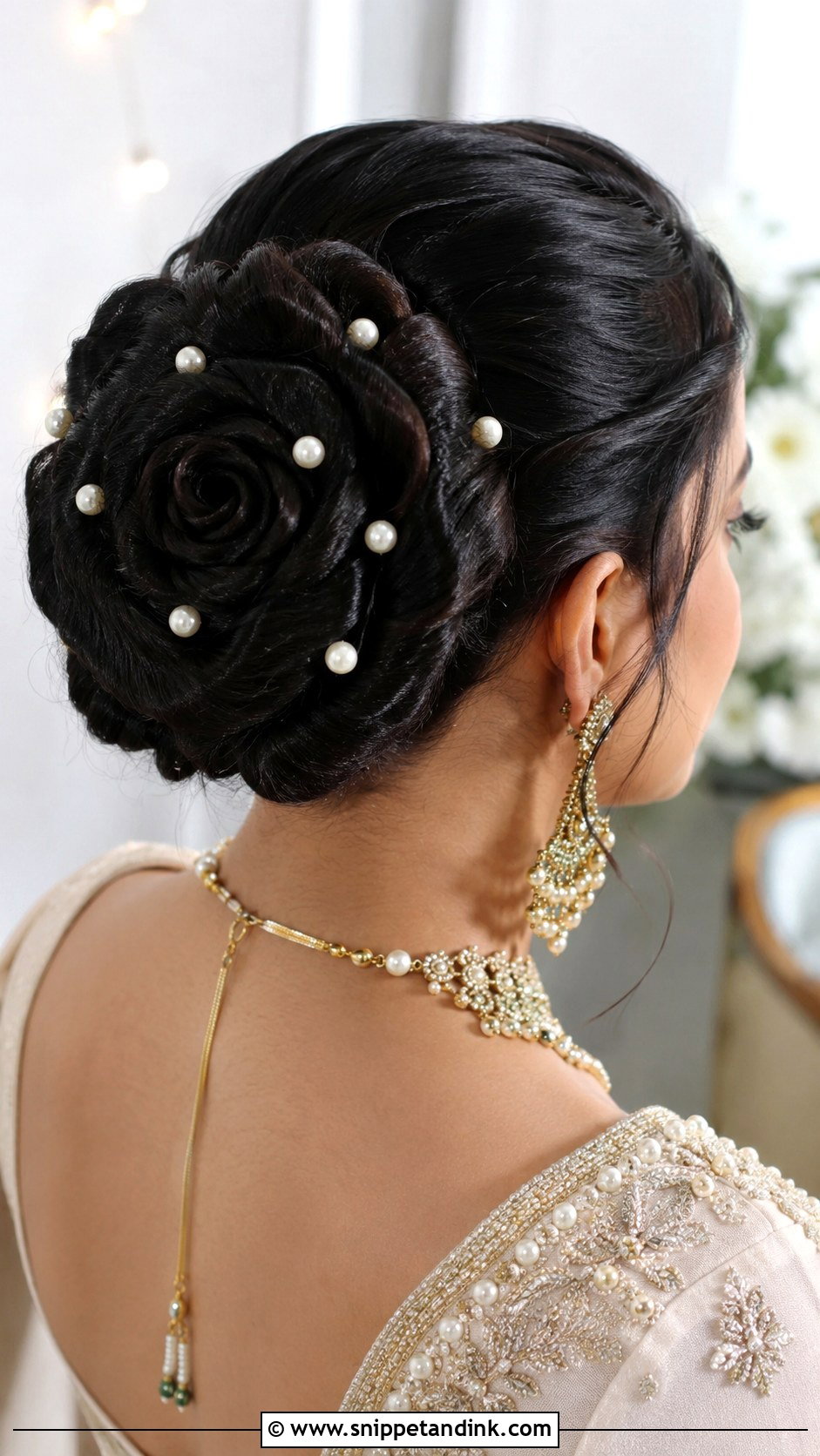 Rose Bun for Marriage Function - Snippet and Ink - 25 Hairstyles for Marriage Function