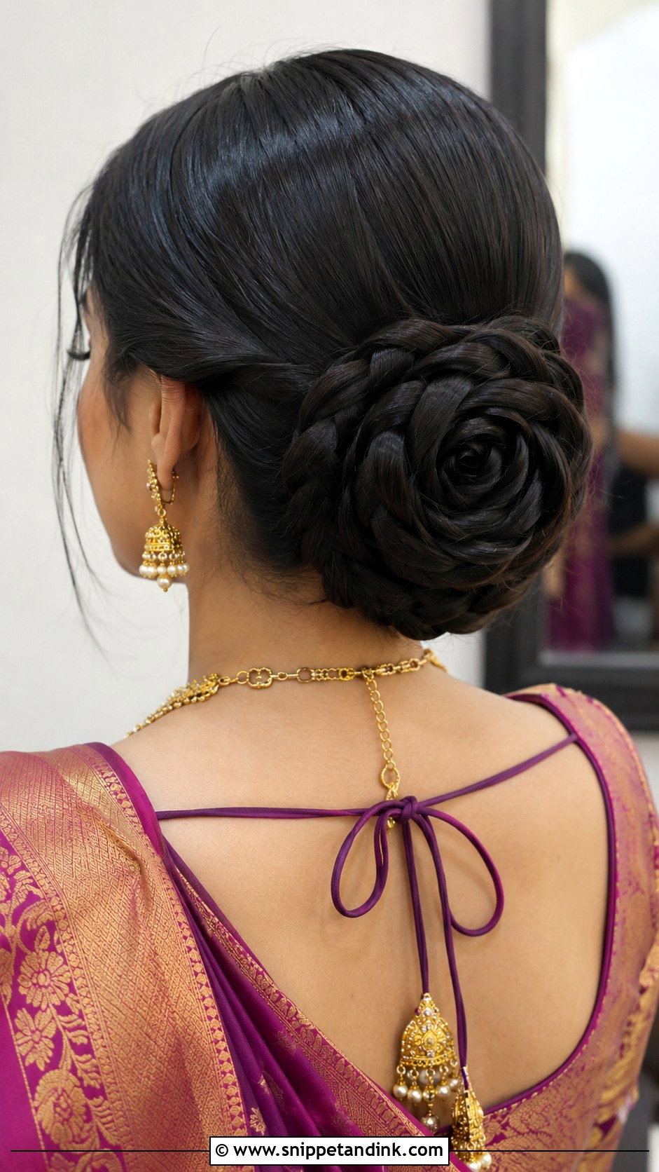 Rose Bun for Marriage Function - Snippet and Ink - 25 Hair Styles for Marriage Function