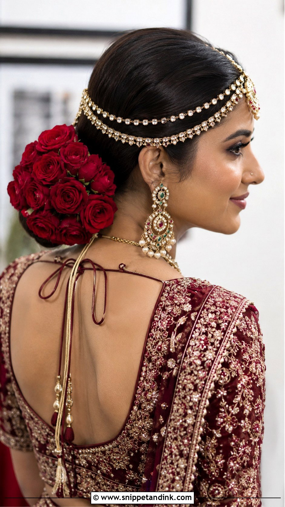 Rose Bun for North Indian Brides - Snippet and Ink - 25 Traditional Indian Weddings Bridal Hairstyles