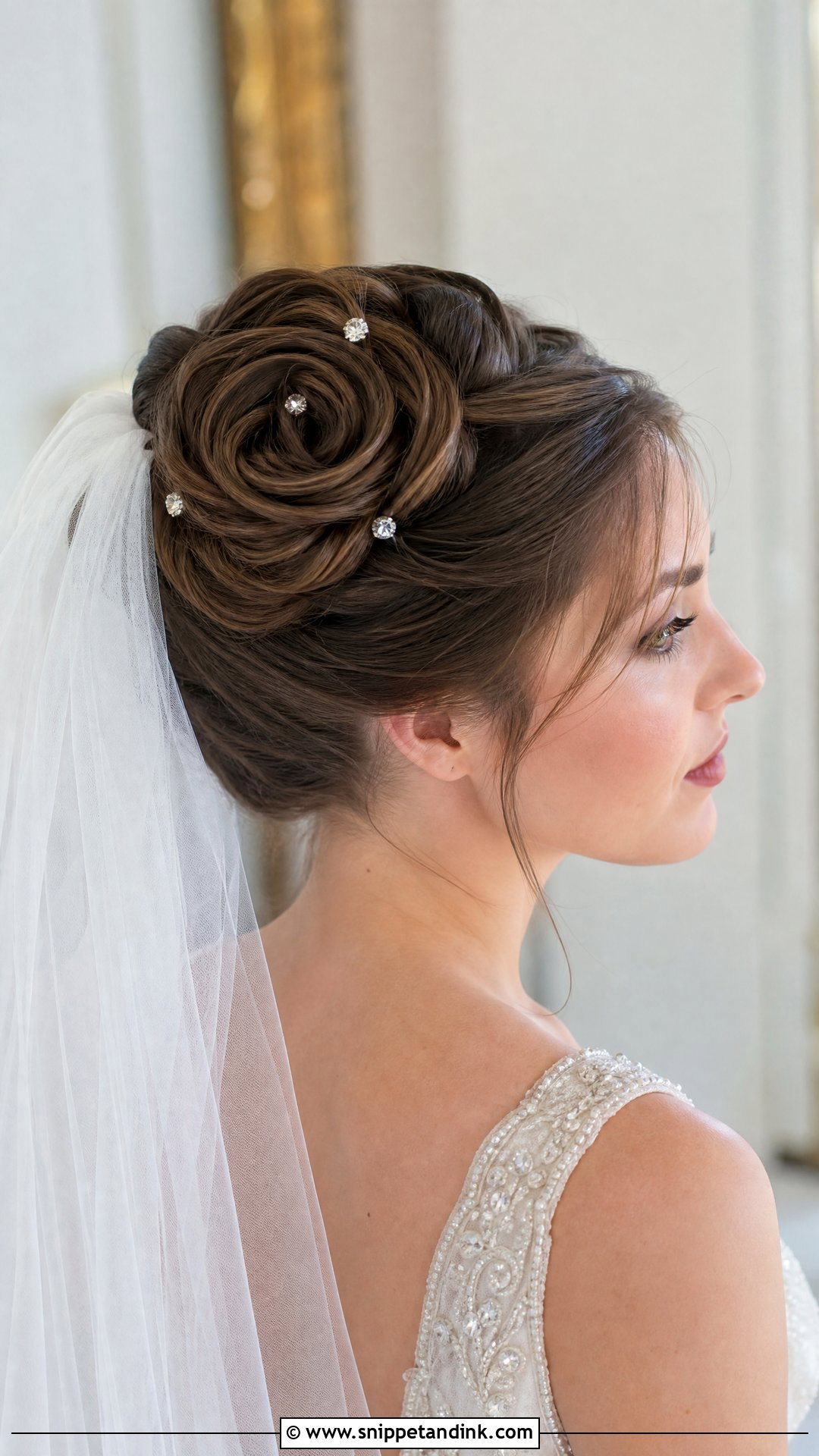 Rose Bun for Wedding - Snippet and Ink - 25 Buns Hairstyles for Wedding