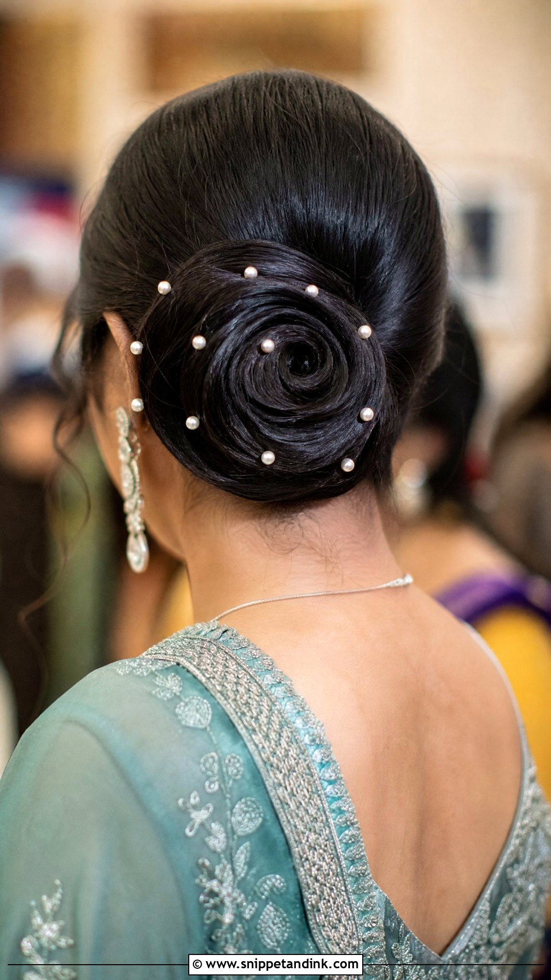 Rose Bun for the Reception - Snippet and Ink - 20 South Indian Wedding Hairstyles for Long Hair