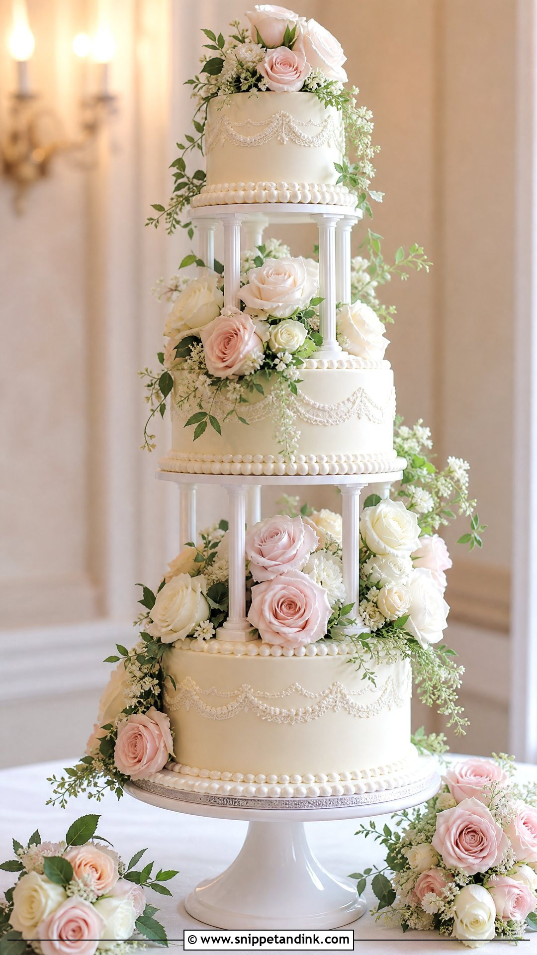 Rose Carousel Wedding Cake - Snippet and Ink - 30 Carousel Cake Ideas for Wedding