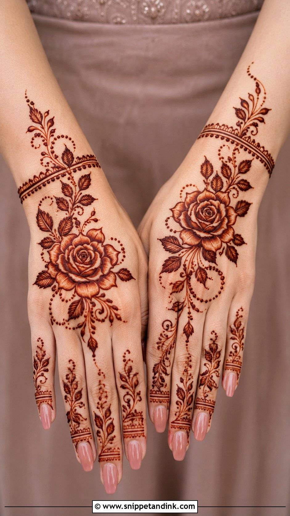 Rose Fancy Mehndi Design - Snippet and Ink - 35 Fancy Mehndi Designs
