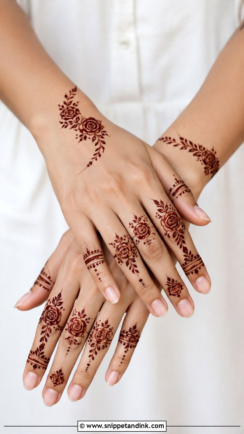 Rose Finger Mehndi Design - Snippet and Ink - 35 Rose Mehndi Designs