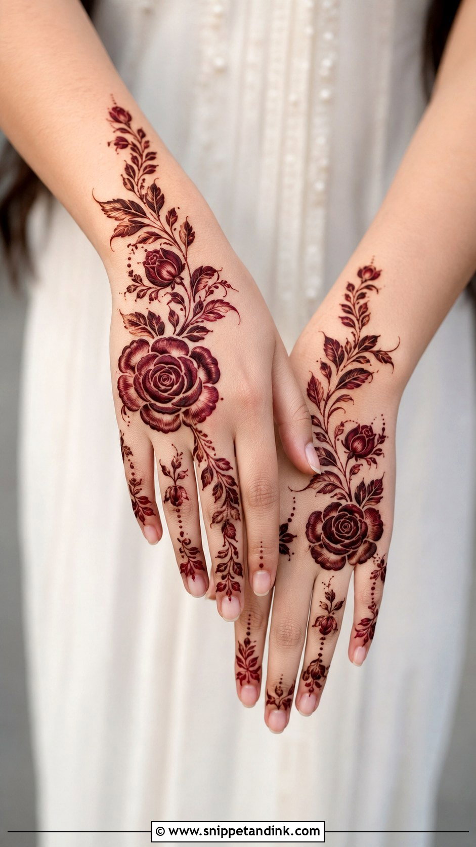 Rose Floral Mehndi Design - Snippet and Ink - 35 Floral Mehndi Designs