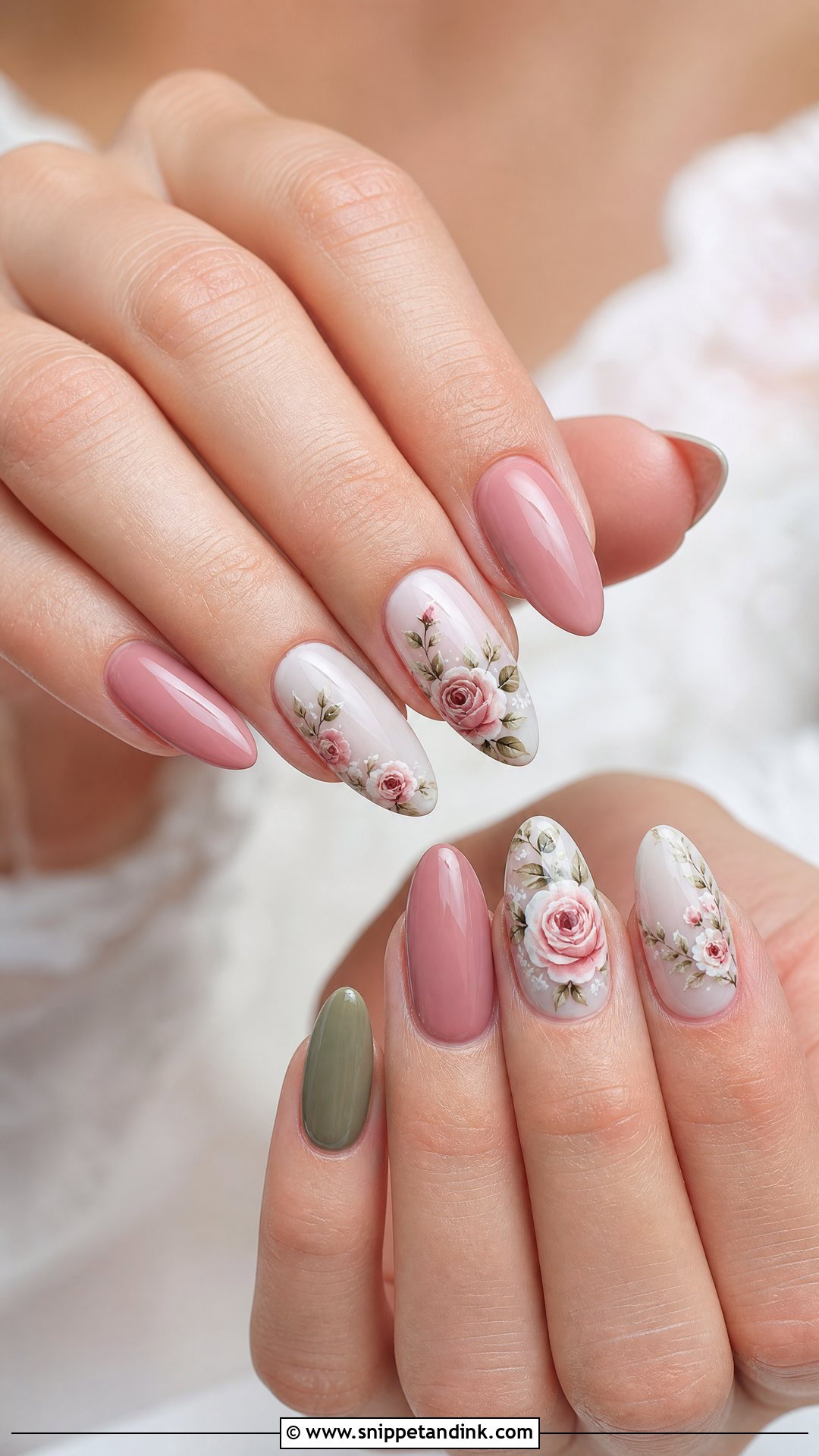 Rose Floral Wedding Nails - Snippet and Ink - 25 Floral Wedding Nails