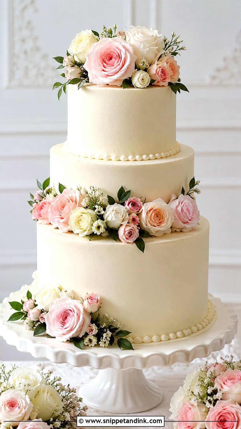 Rose Flower Wedding Cake - Snippet and Ink - 20 Flower Wedding Cake Ideas