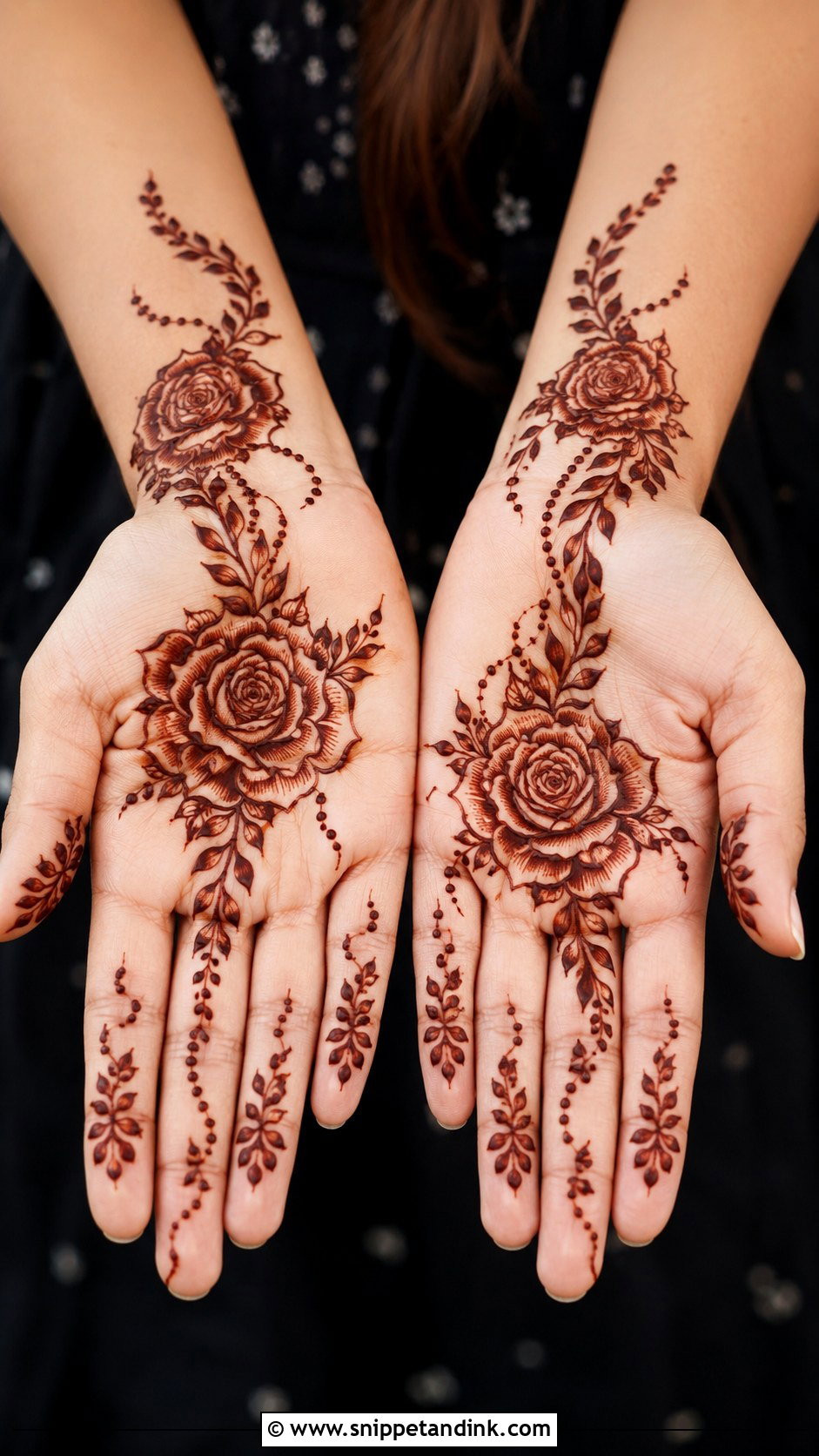 Rose Front Hand Mehndi Design - Snippet and Ink - 35 Front Hand Mehndi Design Ideas