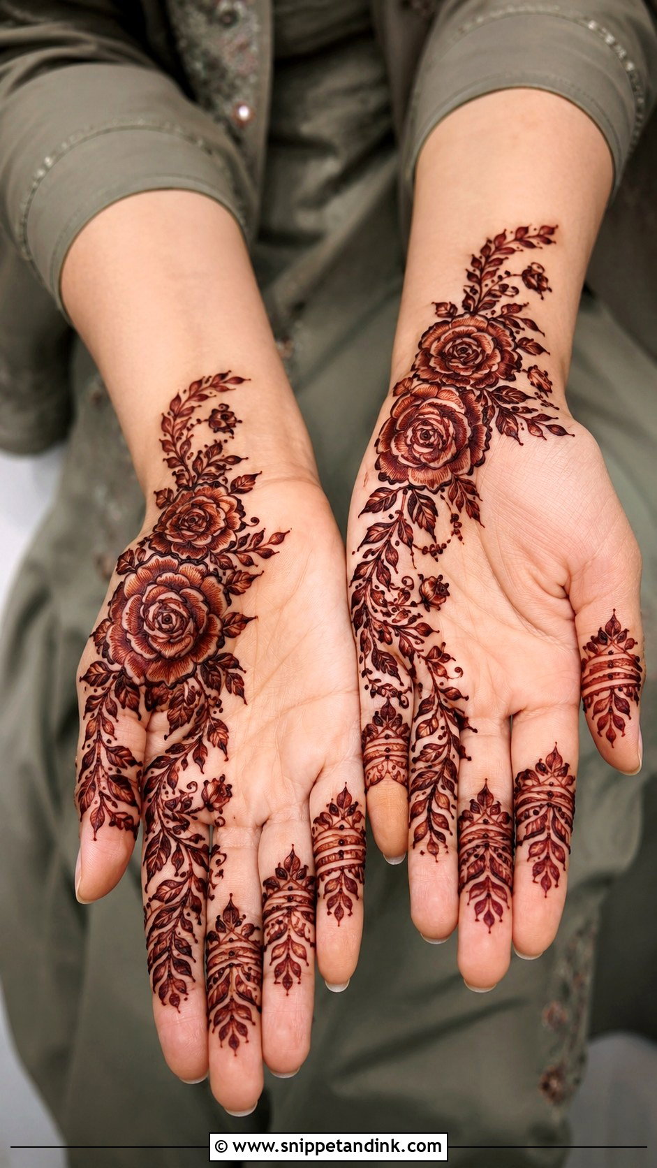 Rose Front Hand Mehndi Design - Snippet and Ink - 35 Latest Front Hand Mehndi Designs