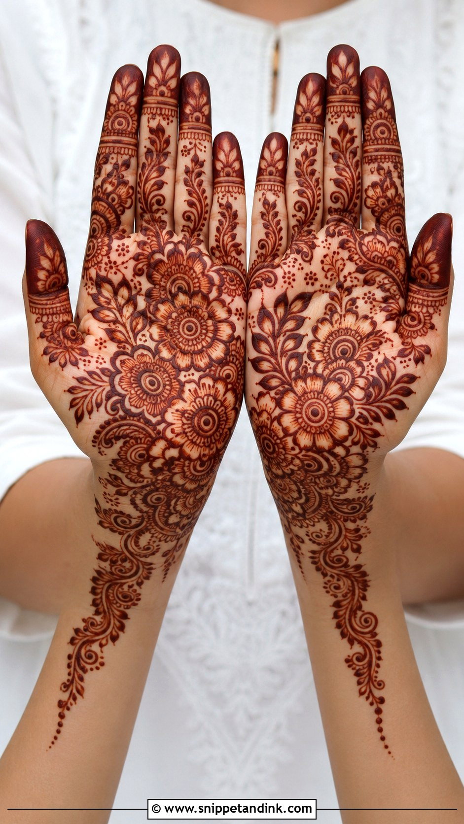 Rose Front Hand Mehndi Design - Snippet and Ink - 35 Simple Unique Front Hand Mehndi Designs