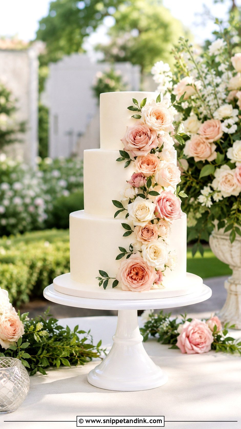 Rose Garden Wedding Cake - Snippet and Ink - 20 Garden Wedding Cake Ideas