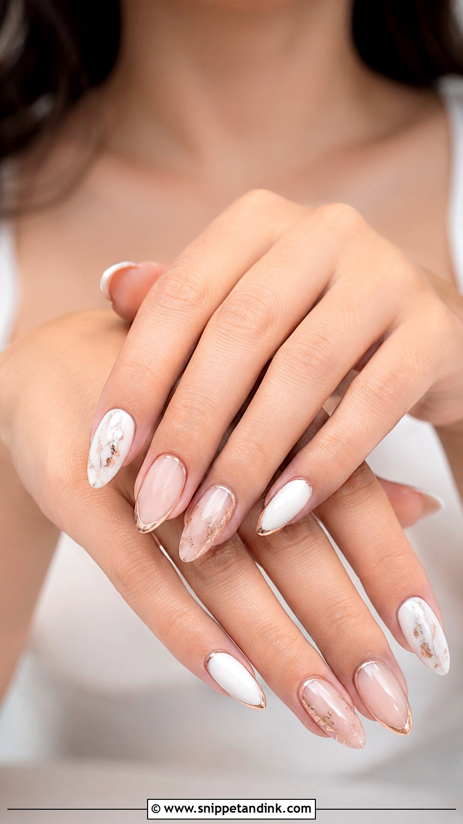 Rose Gold And White Wedding Nails - Snippet and Ink - 20 Rose Gold Wedding Nails