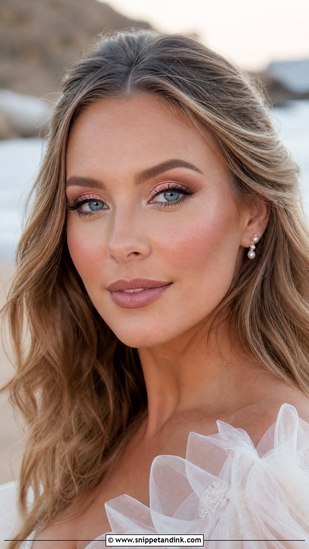 Rose Gold Beach Wedding Makeup For Blue Eyes - Snippet and Ink - 20 Beach Wedding Makeup for Blue Eyes