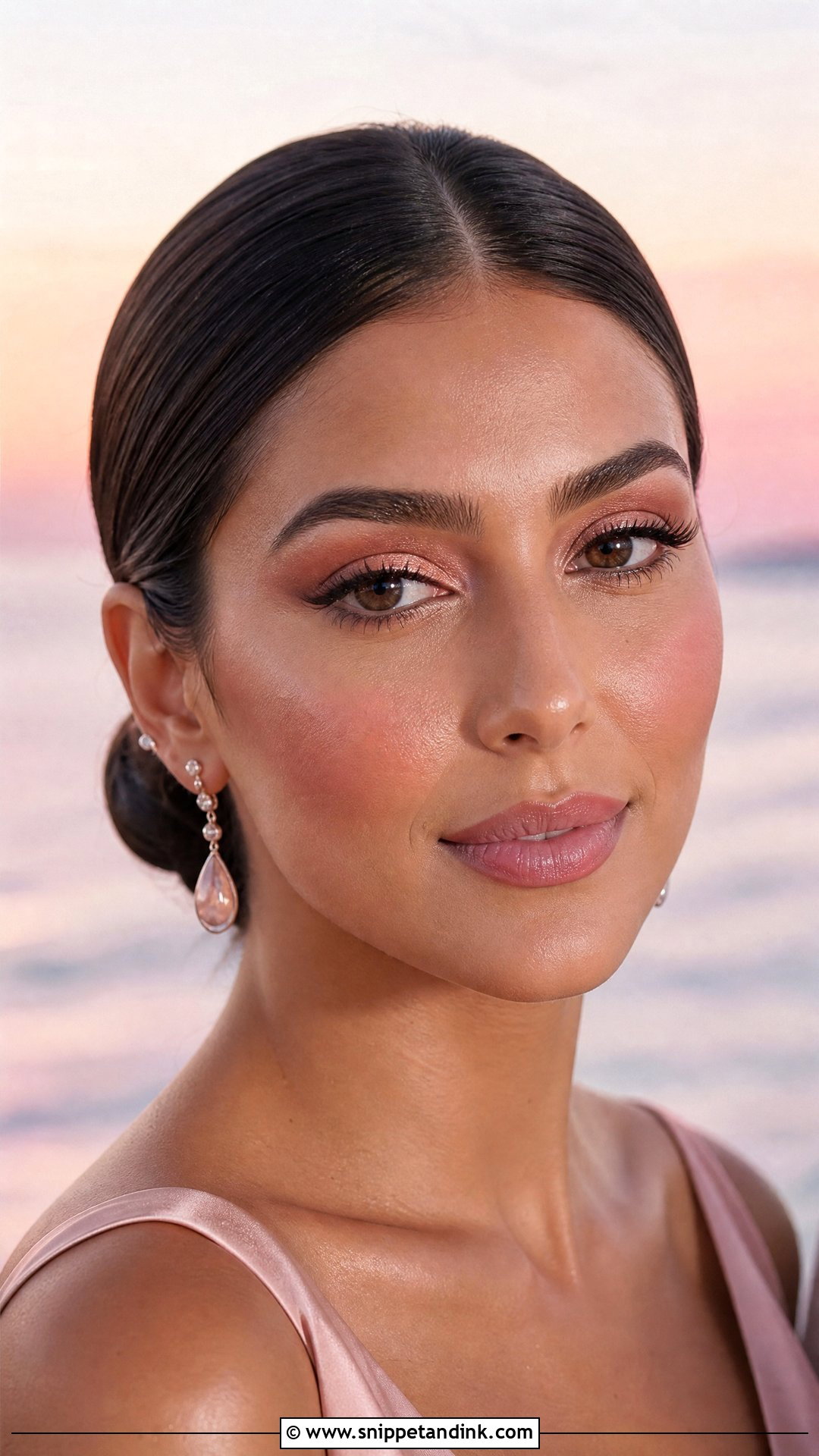 Rose Gold Beach Wedding Makeup For Brown Eyes - Snippet and Ink - 20 Beach Wedding Makeup for Brown Eyes