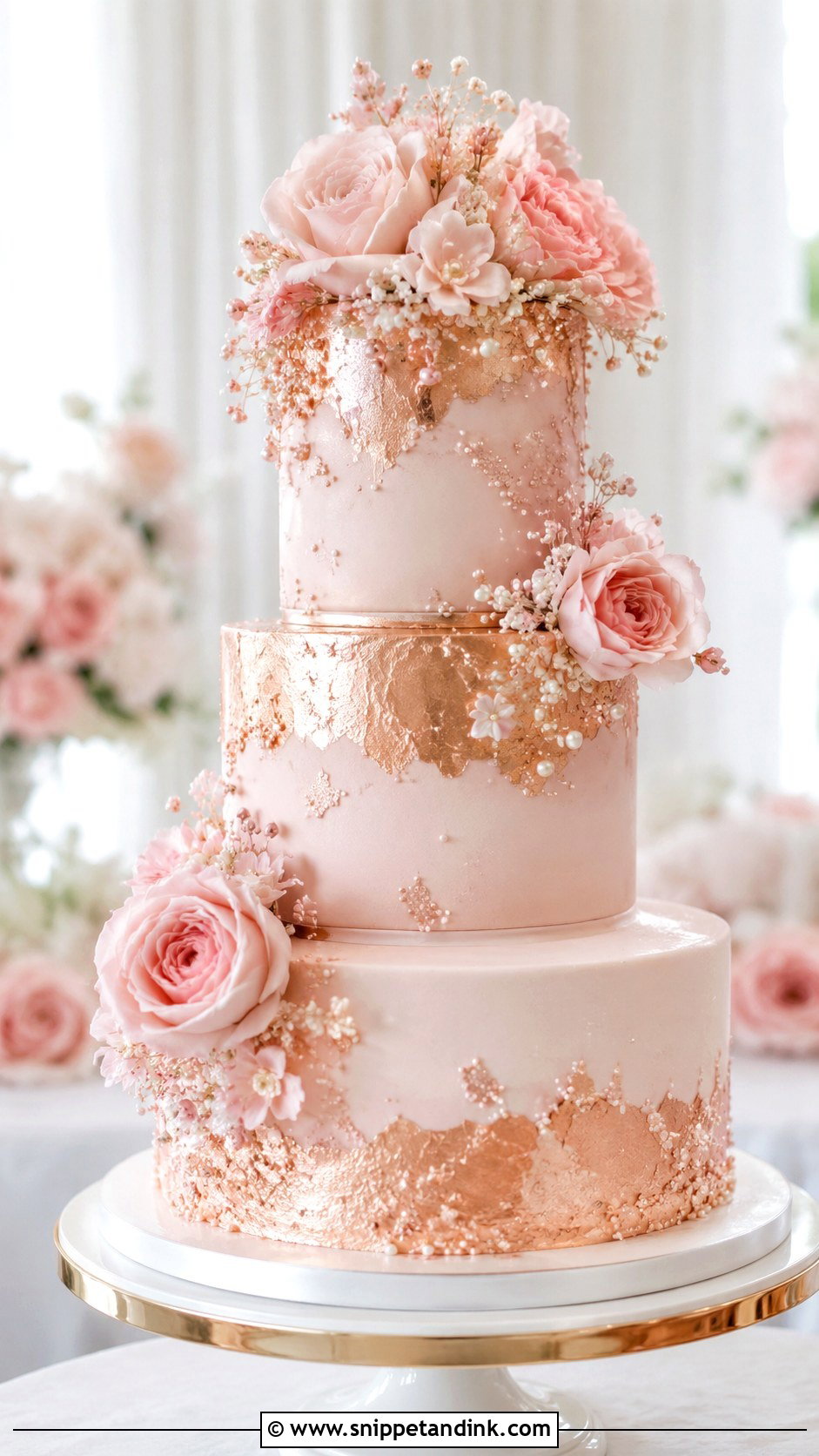 Rose Gold Bling Wedding Cake - Snippet and Ink - 20 Bling Cakes for Wedding