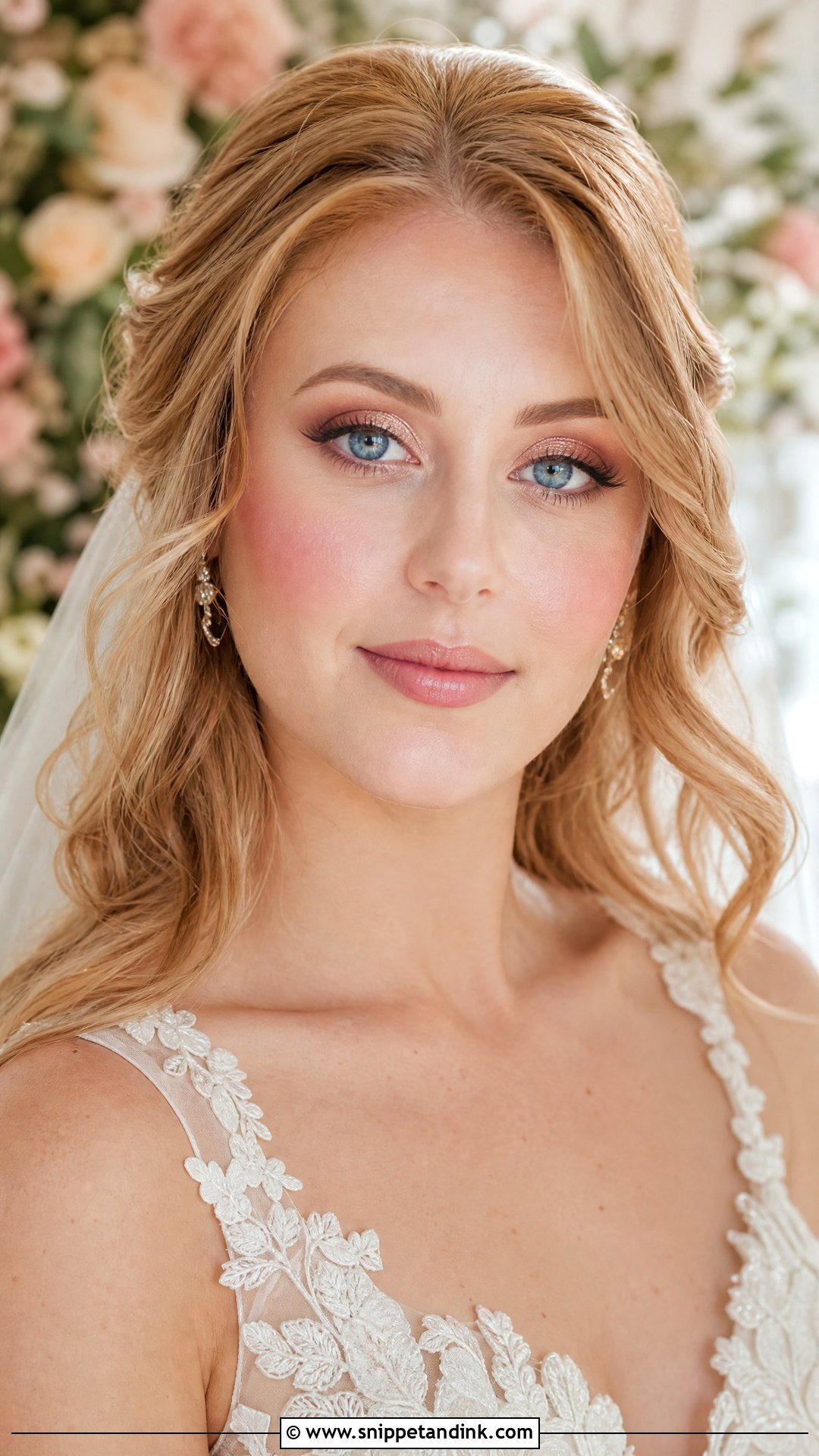 Rose Gold Blue Eye Wedding Makeup - Snippet and Ink - 20 Blue Eye Wedding Makeup Ideas