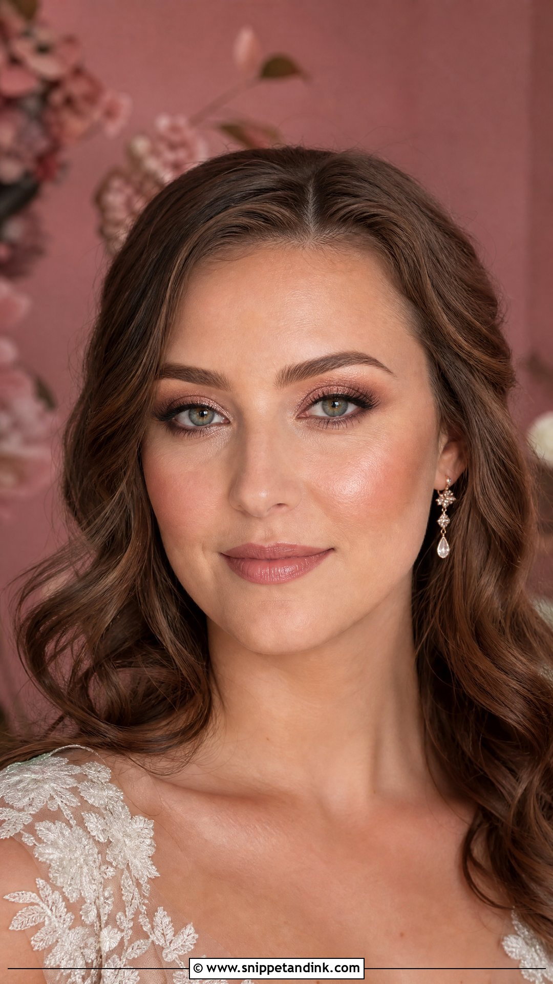 Rose Gold Boho Bridal Makeup For Brunettes - Snippet and Ink - 20 Boho Wedding Makeup Brunette Ideas