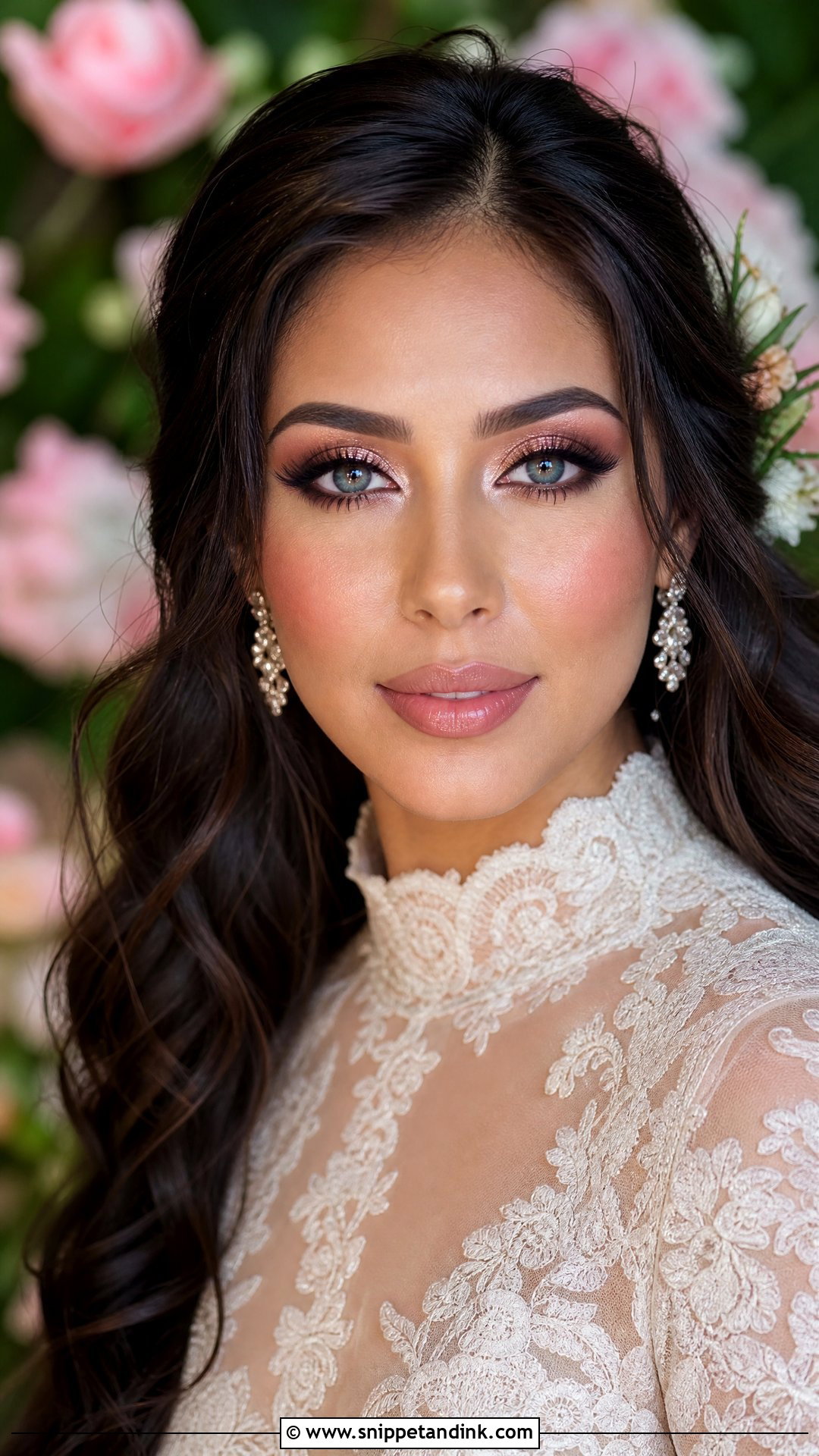 Rose Gold Bridal Makeup For Blue Eyes Brunette - Snippet and Ink - 25 Bridal Makeup for Blue Eyes Brunette