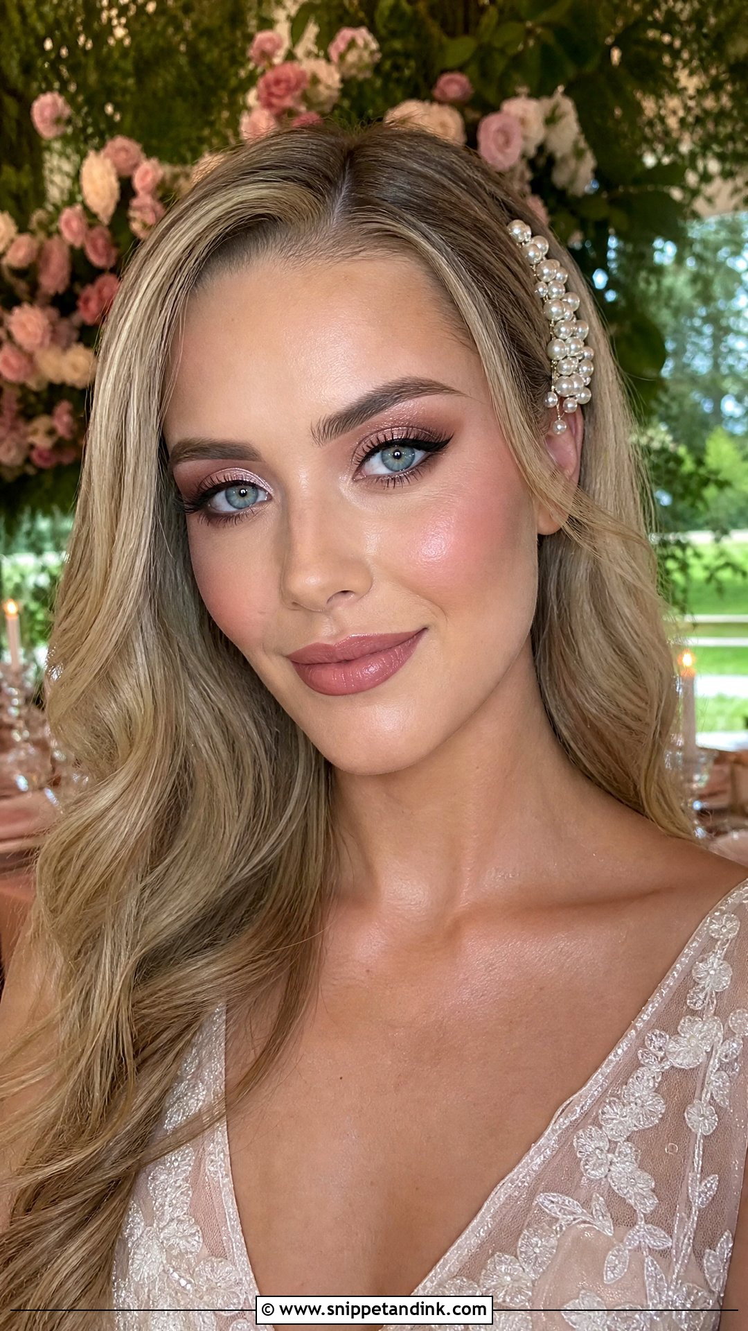 Rose Gold Bridal Makeup For Blue Eyes - Snippet and Ink - 20 Blue Eye Bridal Makeup Ideas