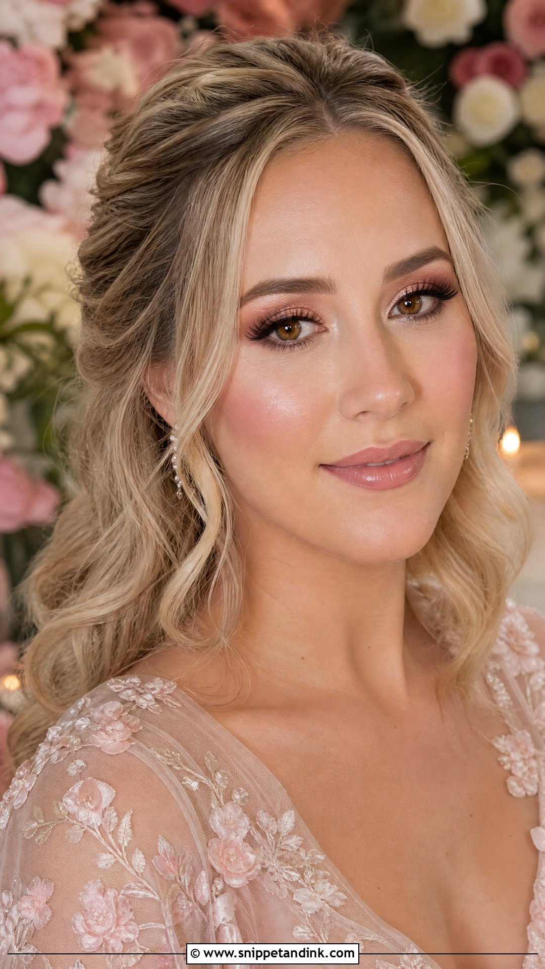 Rose Gold Bridal Makeup For Brown Eyes - Snippet and Ink - 20 Glam Bridal Makeup for Brown Eyes