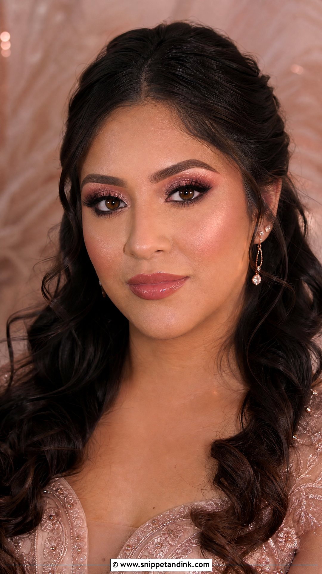 Rose Gold Bridal Makeup For Brown Skin - Snippet and Ink - 20 Brown Girl Bridal Makeup Ideas