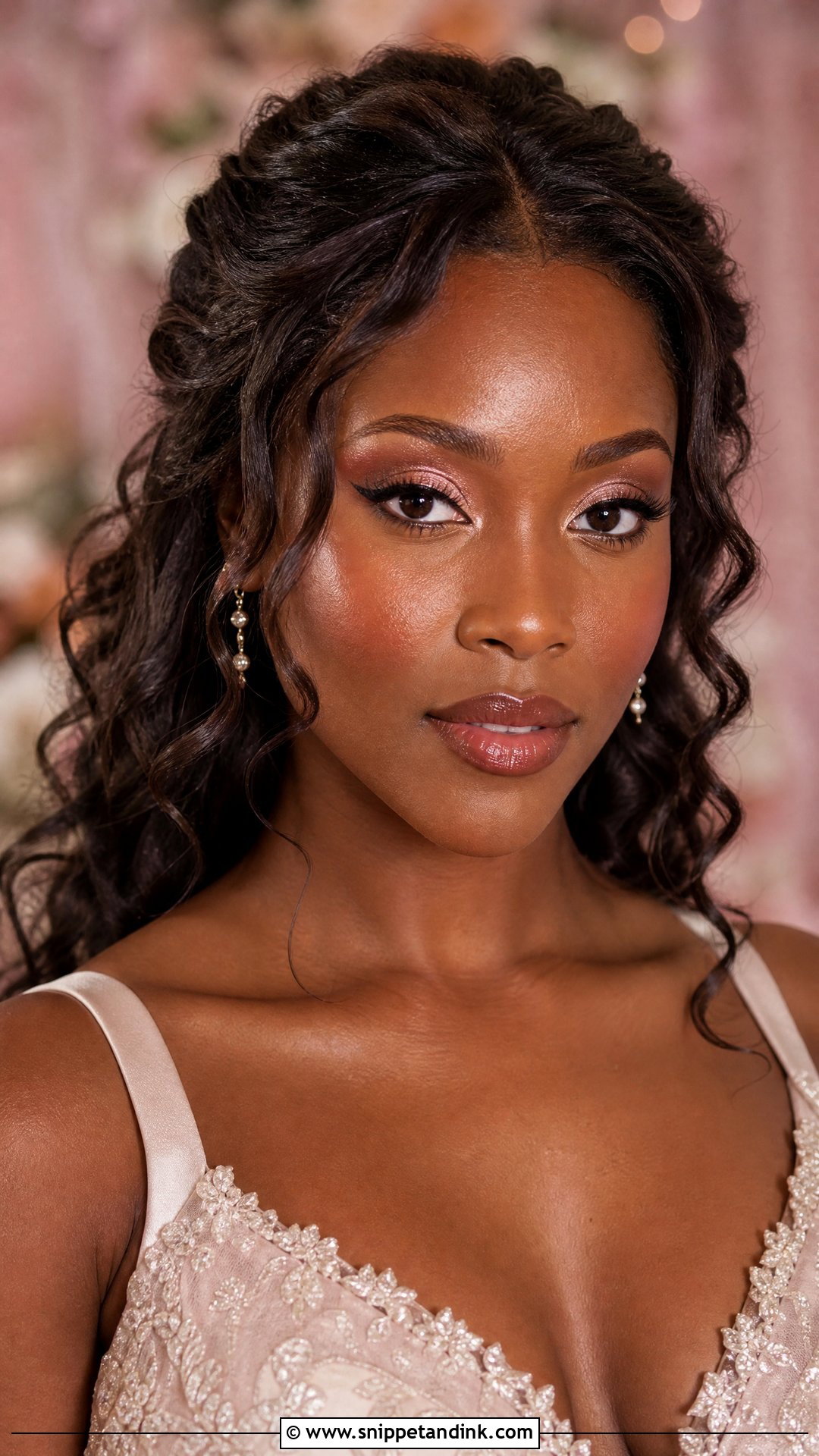 Rose Gold Bridal Makeup For Dark Skin - Snippet and Ink - 20 Dark Skin Bridal Makeup Ideas