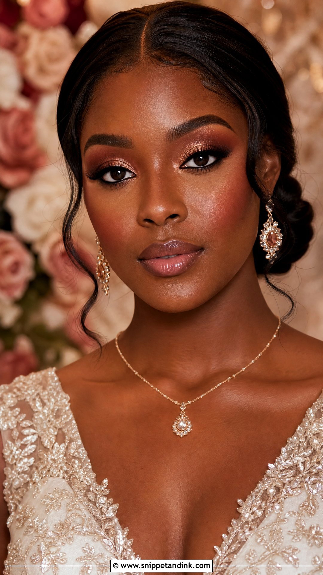 Rose Gold Bridal Makeup For Deep Skin - Snippet and Ink - 20 Rose Gold Bridal Makeup Ideas