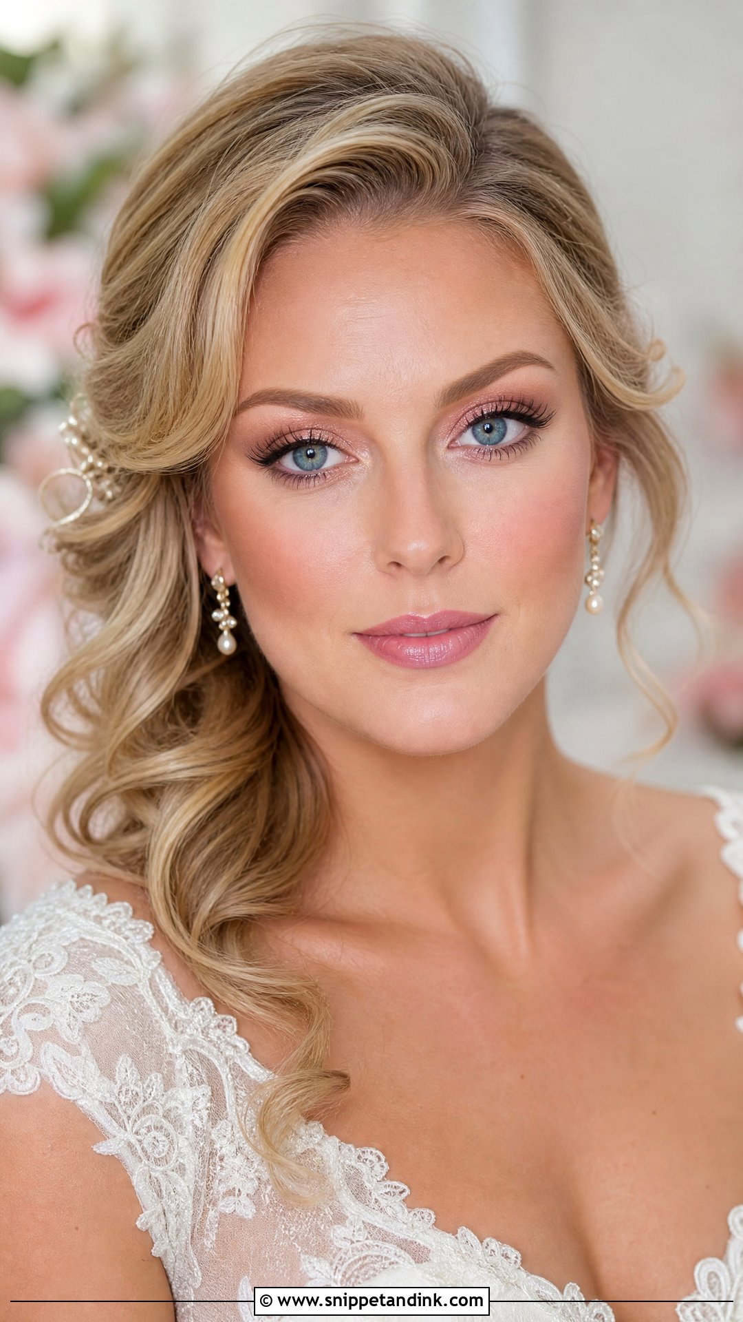 Rose Gold Bridal Makeup With Blue Eyes - Snippet and Ink - 20 Rose Gold Bridal Makeup Ideas