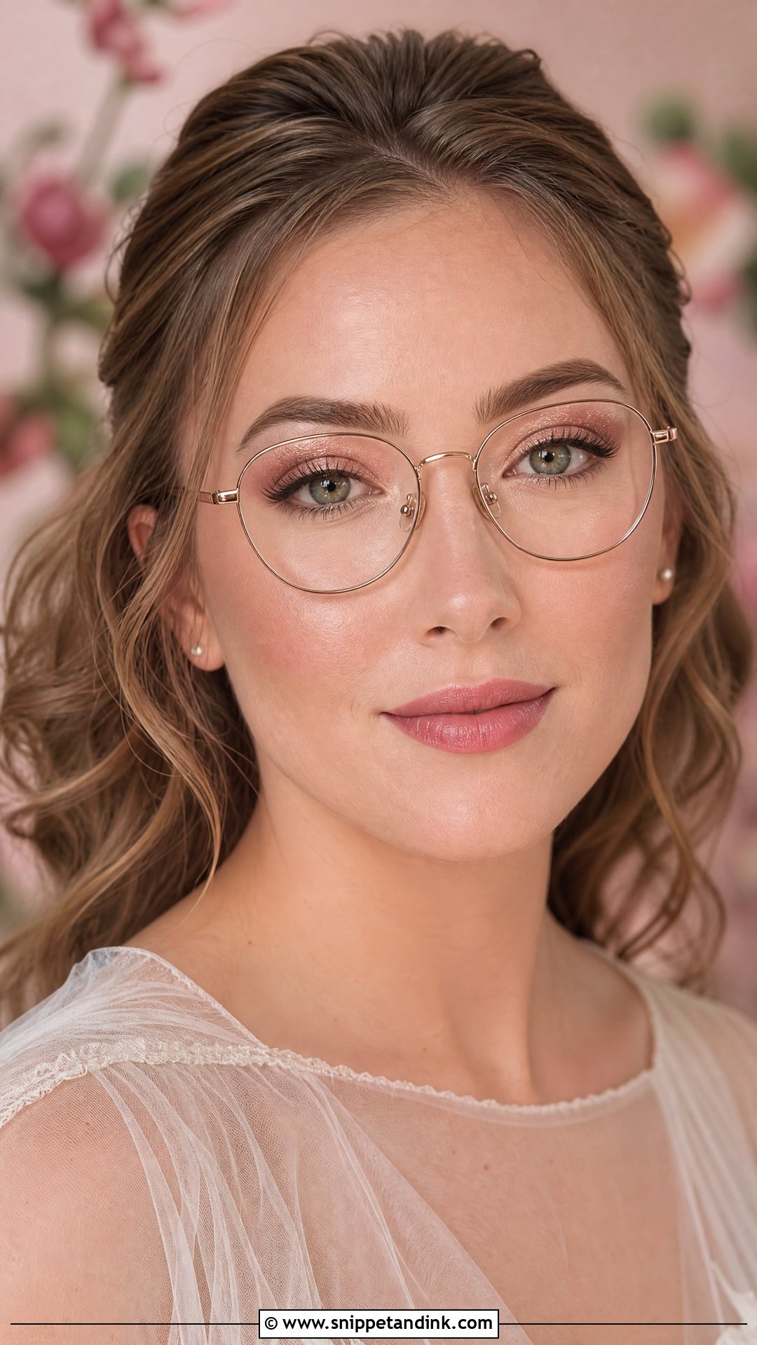 Rose Gold Bridal Makeup With Glasses - Snippet and Ink - 20 Bridal Makeup with Glasses
