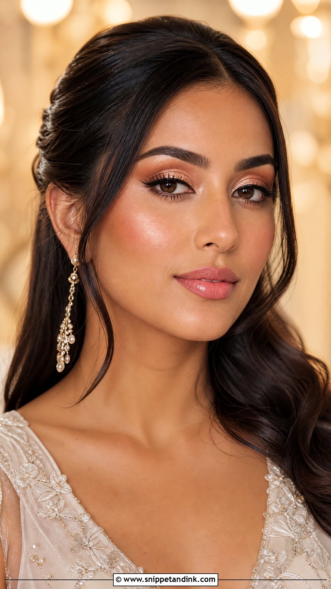 Rose Gold Bridal Makeup With Hooded Eyes - Snippet and Ink - 20 Rose Gold Bridal Makeup Ideas