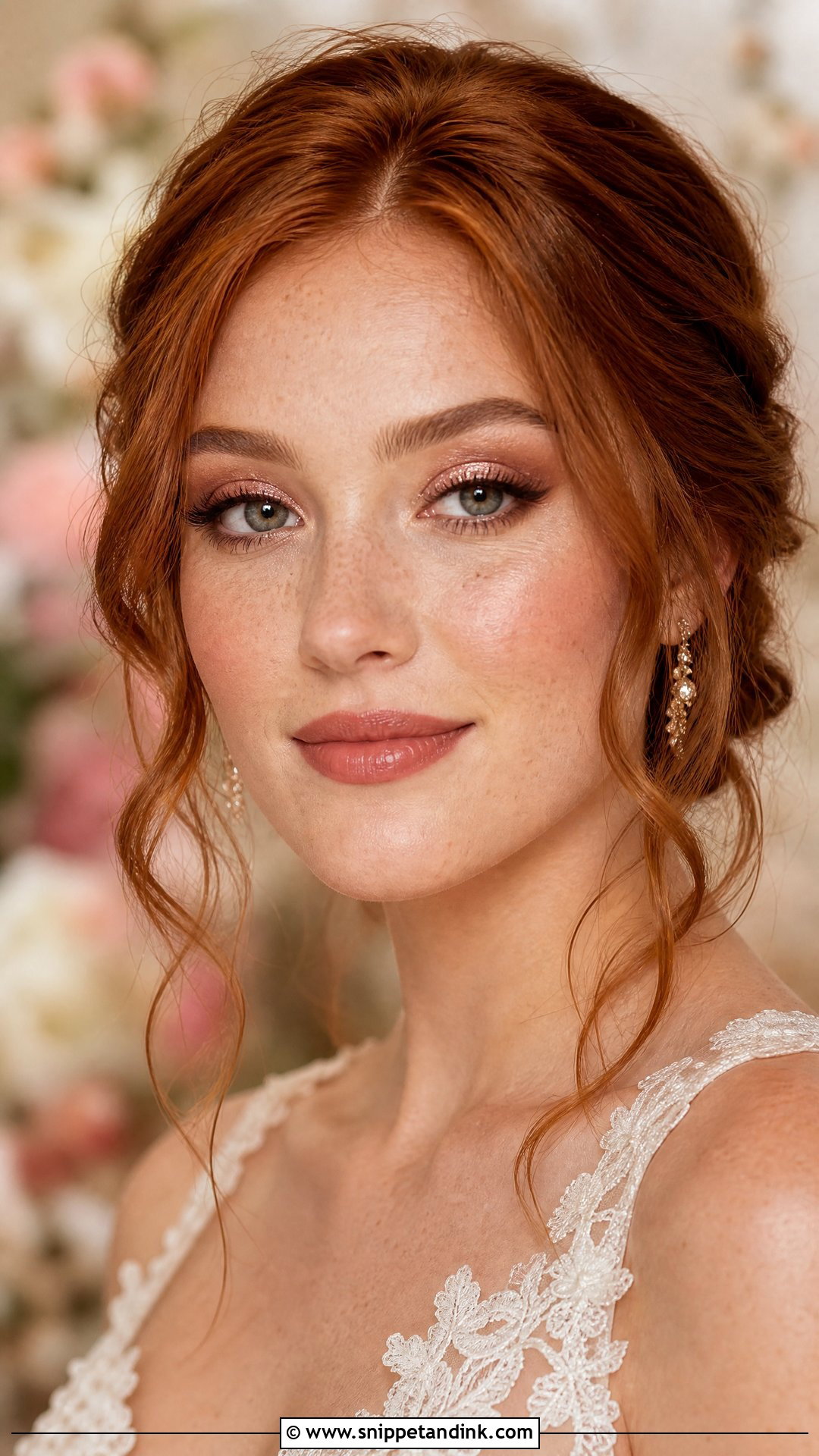 Rose Gold Bridal Makeup With Red Hair - Snippet and Ink - 20 Rose Gold Bridal Makeup Ideas