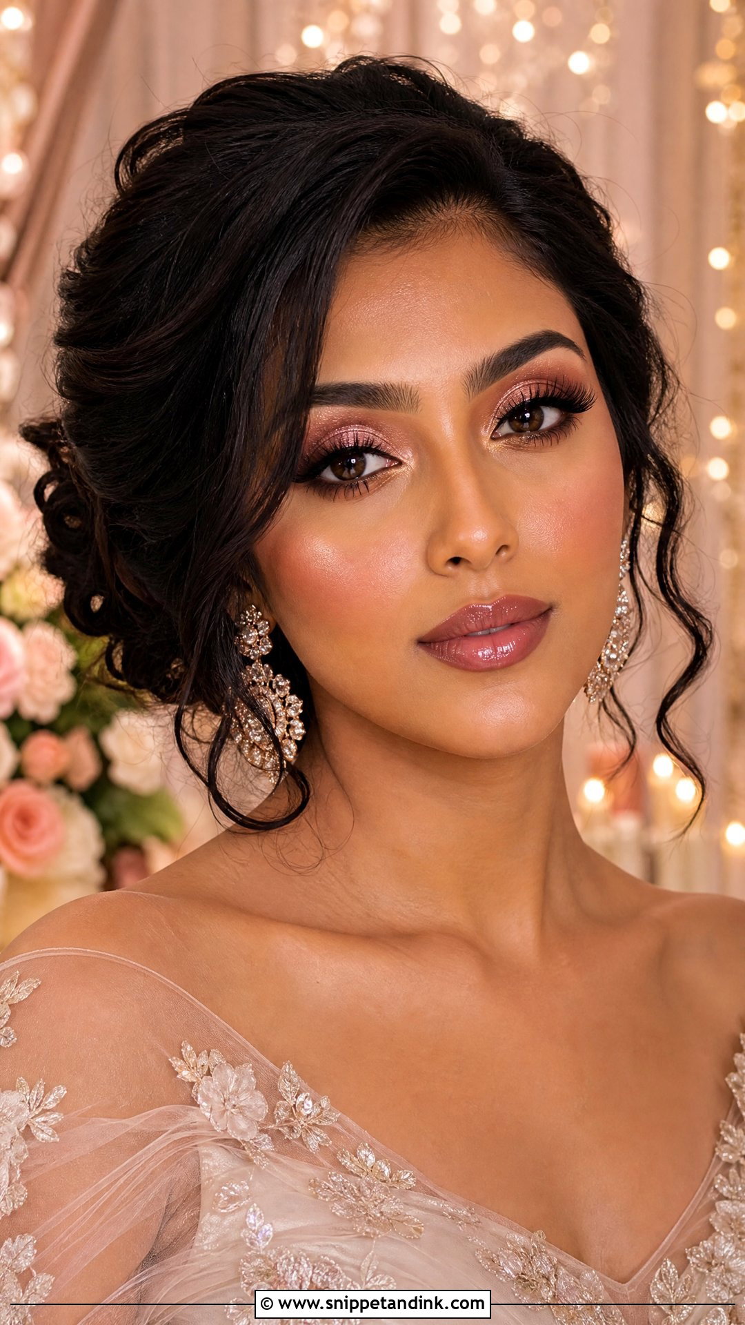 Rose Gold Bridal Makeup for Black Women - Snippet and Ink - 20 Bridal Makeup for Black Women