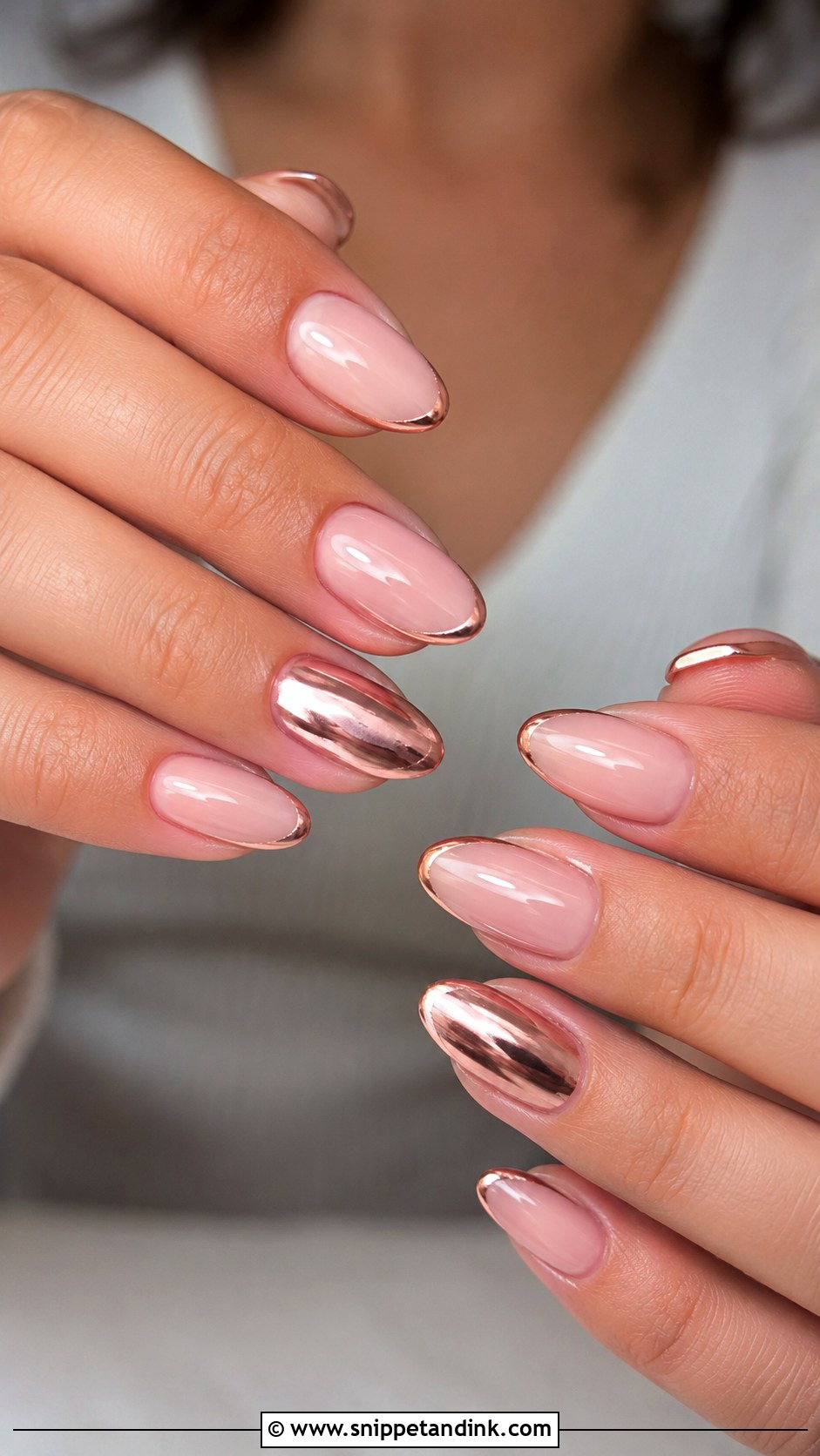 Rose Gold Bridal Nail Extensions - Snippet and Ink - 30 Bridal Nail Extension Designs