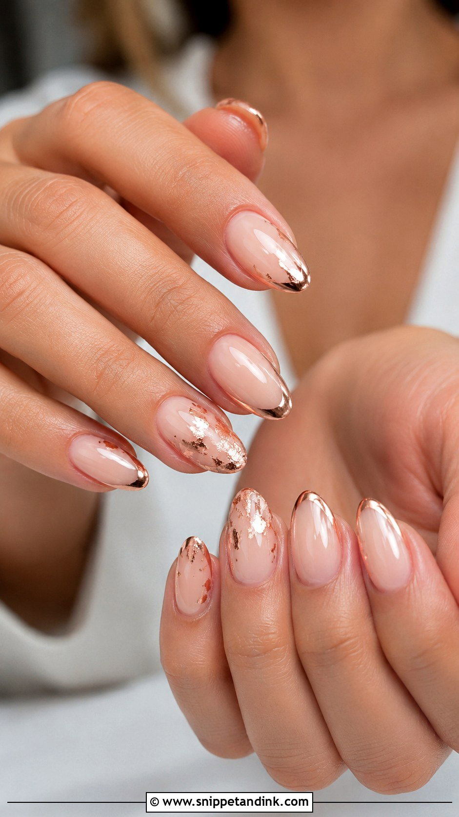 Rose Gold Bridal Nail Extensions - Snippet and Ink - 20 Bridal Nail Extensions Brides Ideas