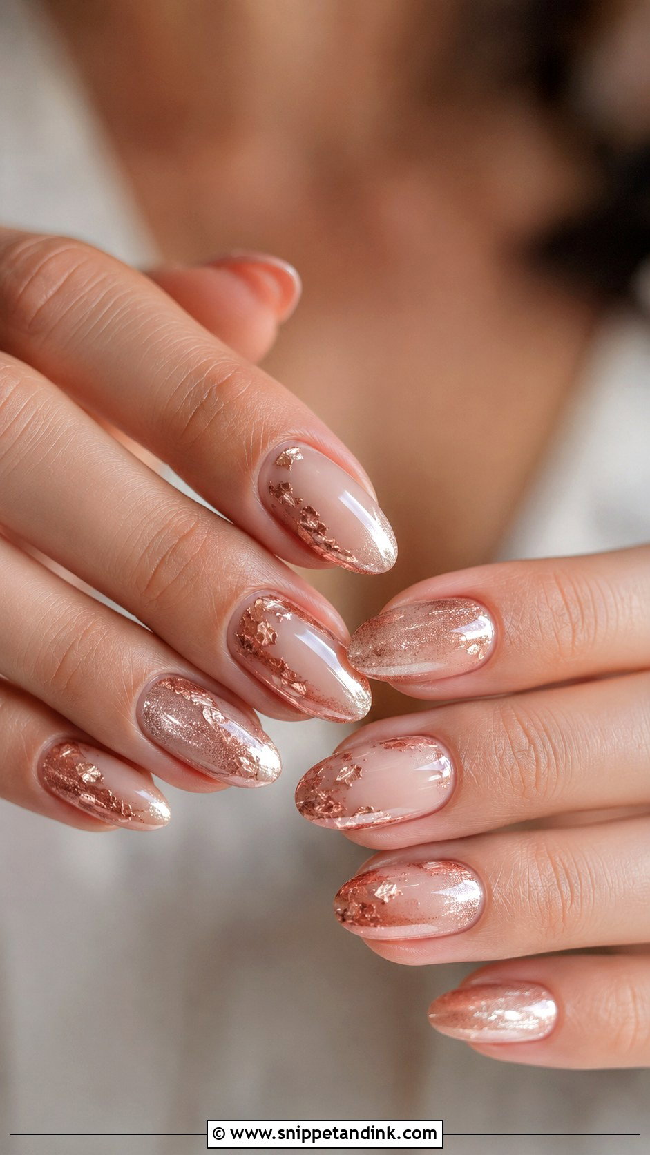 Rose Gold Bridal Nails - Snippet and Ink - 20 Bridal Nail Polish Ideas